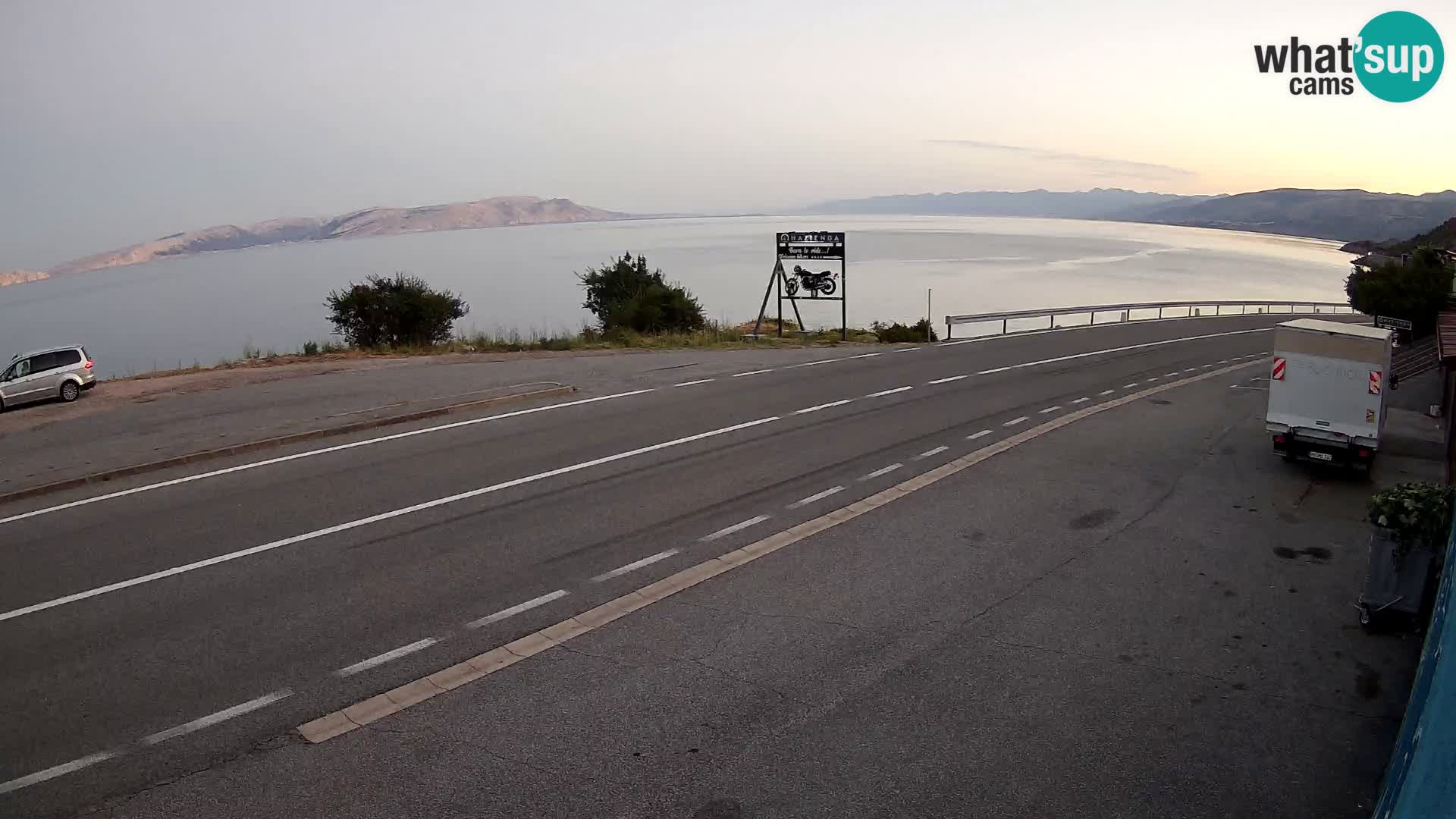 Webcam autoroute Adriatique D8 près de SENJ – vue sur l’île de KRK