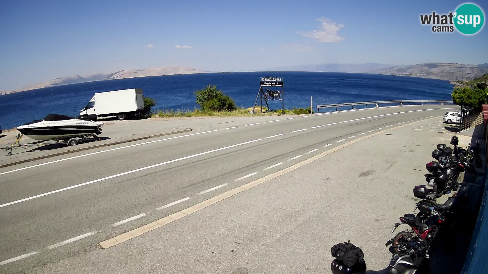 Webcam Adriatic highway D8 near SENJ – view to KRK island