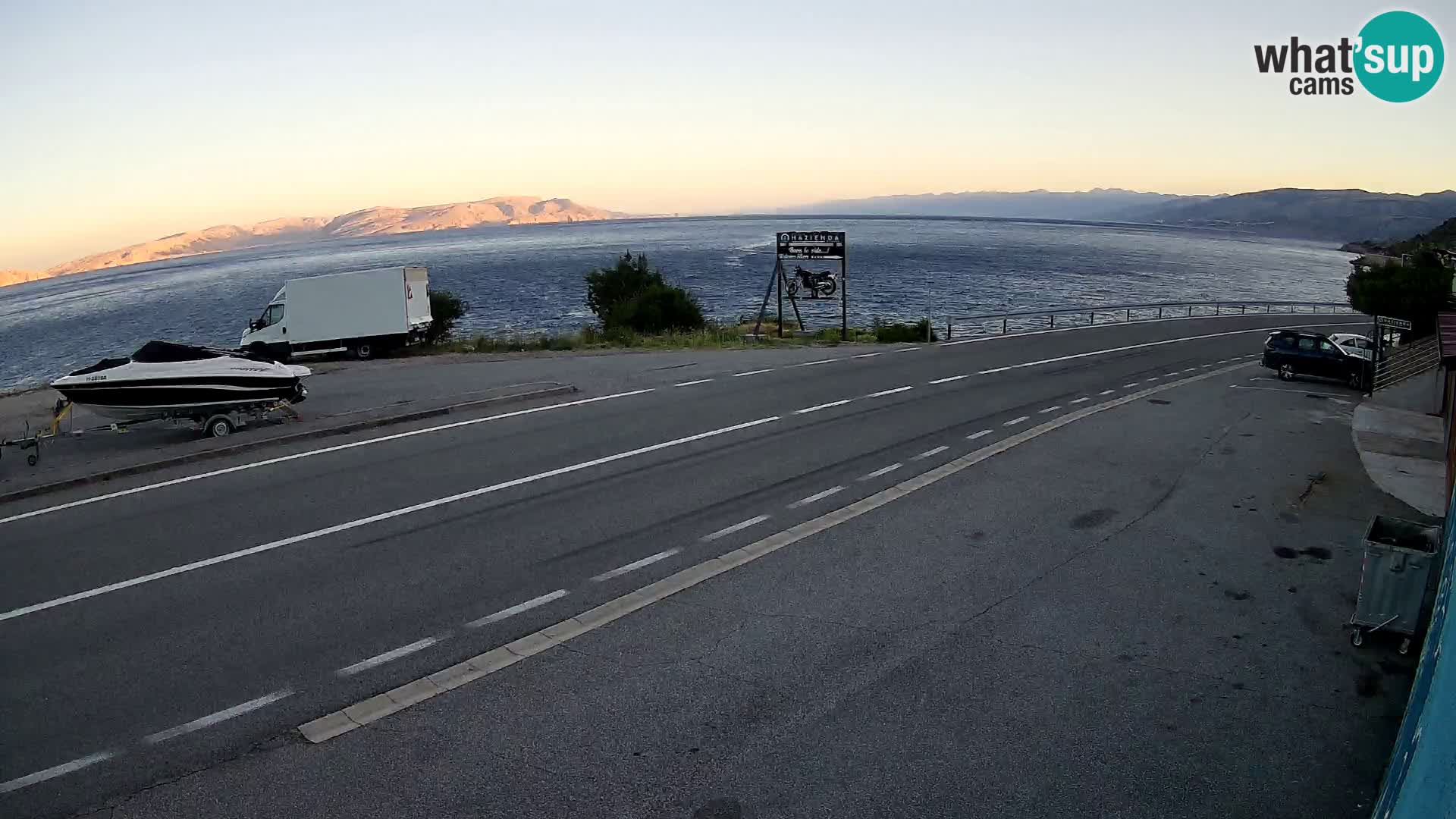 Webcam Adriatic highway D8 near SENJ – view to KRK island