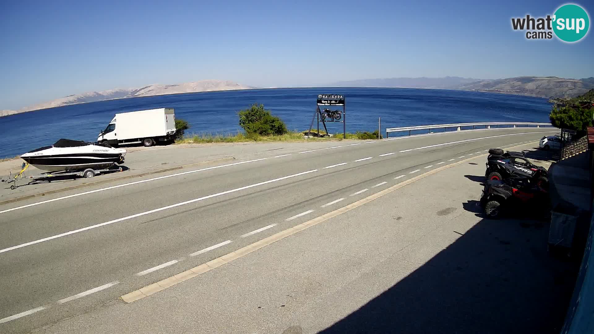 Webcam autoroute Adriatique D8 près de SENJ – vue sur l’île de KRK