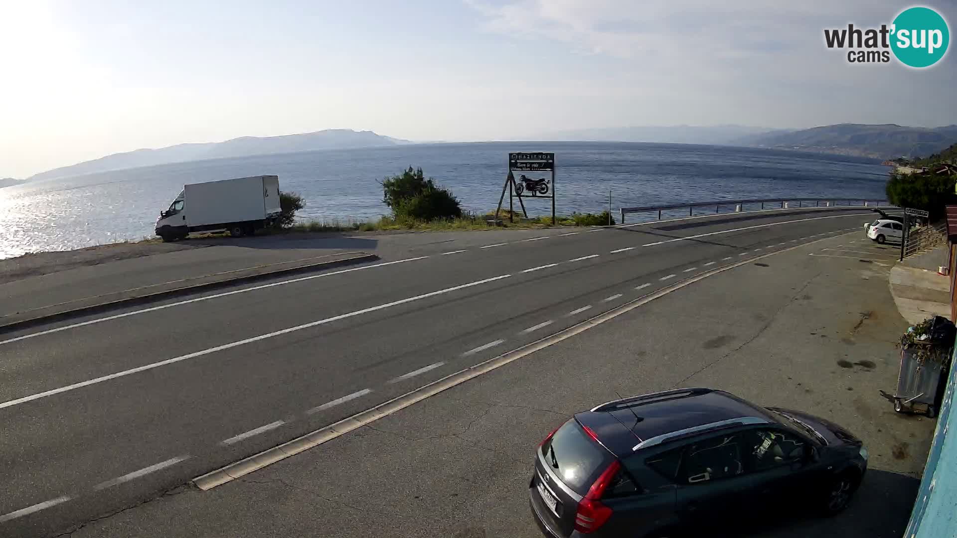 Webcam Adriatic highway D8 near SENJ – view to KRK island