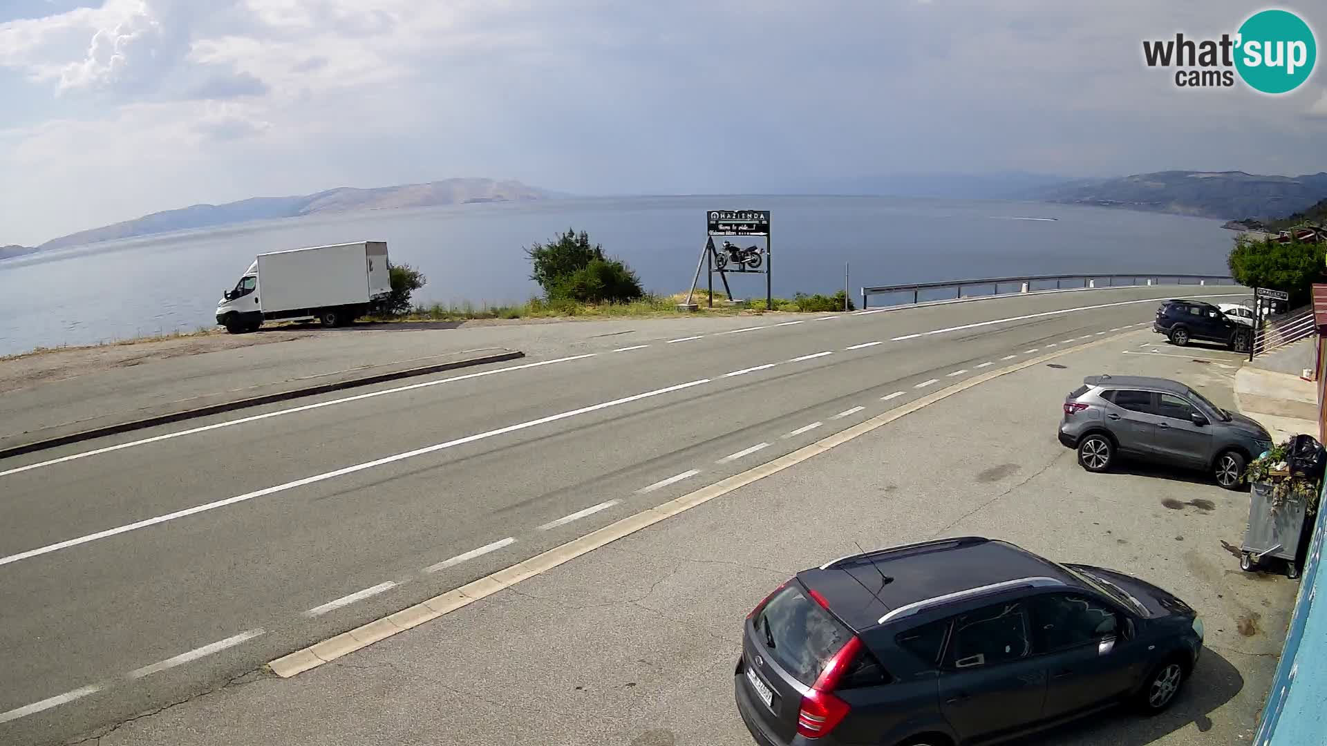 Webcam autoroute Adriatique D8 près de SENJ – vue sur l’île de KRK