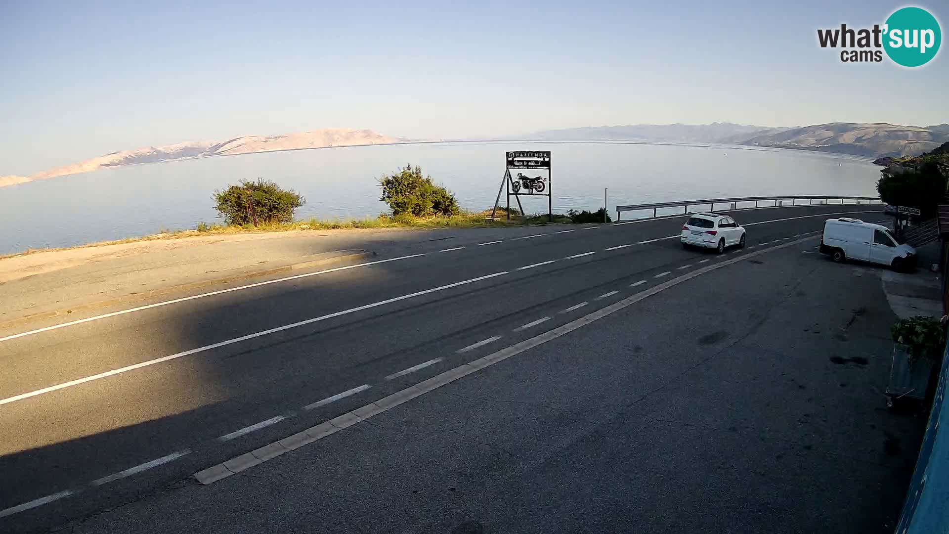 Webcam Adriatic highway D8 near SENJ – view to KRK island