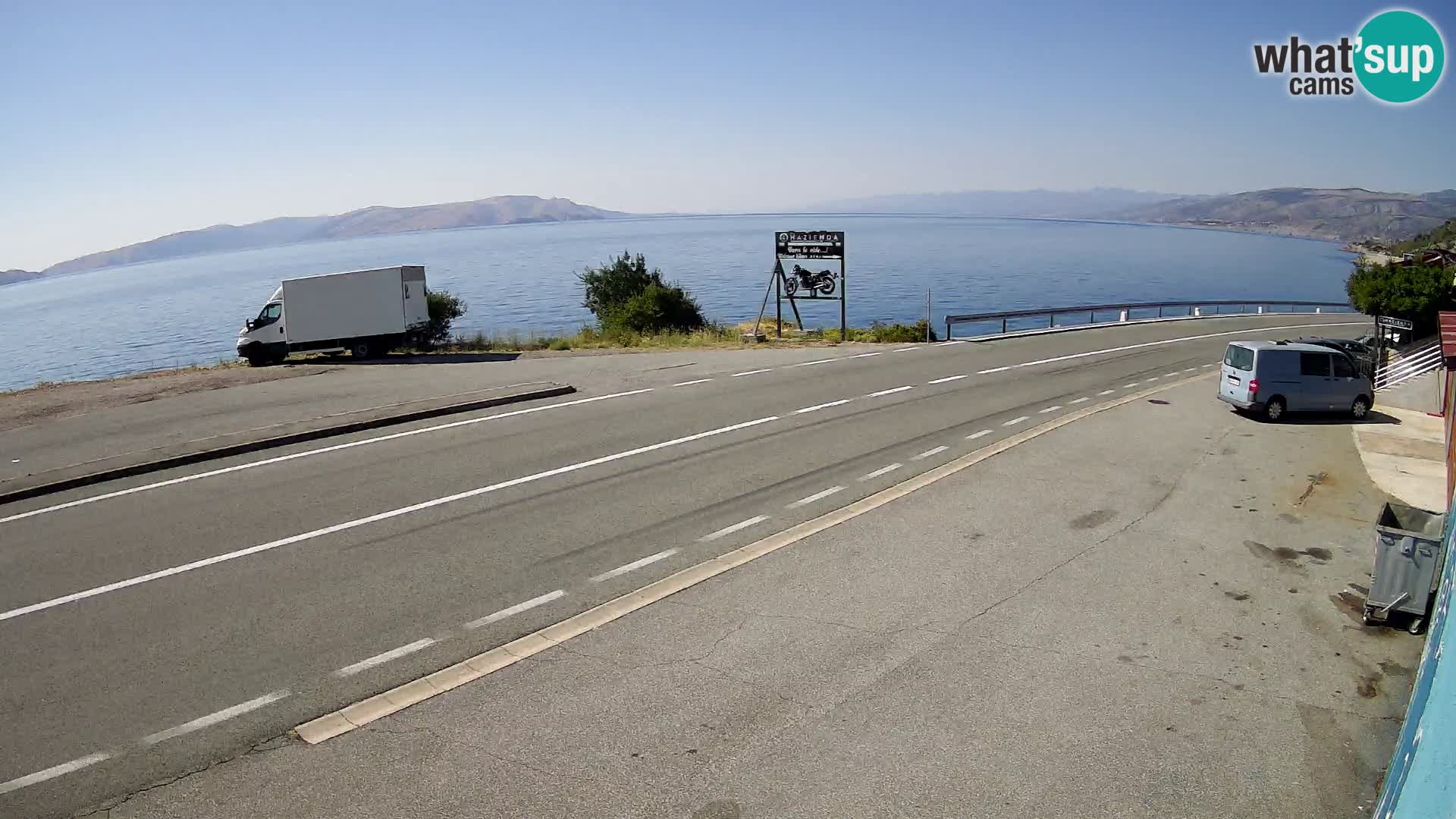 Webcam autoroute Adriatique D8 près de SENJ – vue sur l’île de KRK