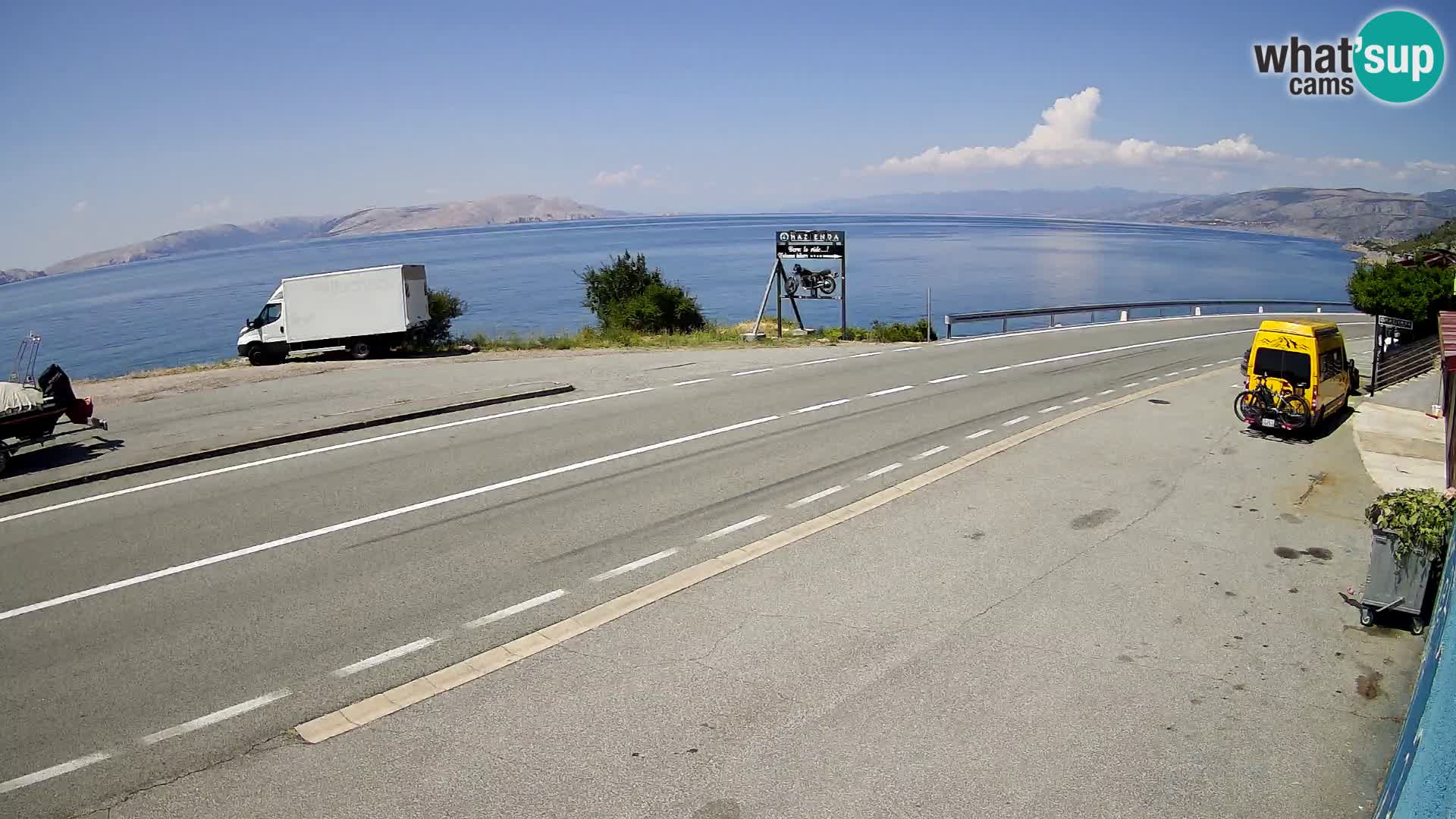 Webcam autopista adriática D8 cerca de SENJ – vista de la isla de KRK