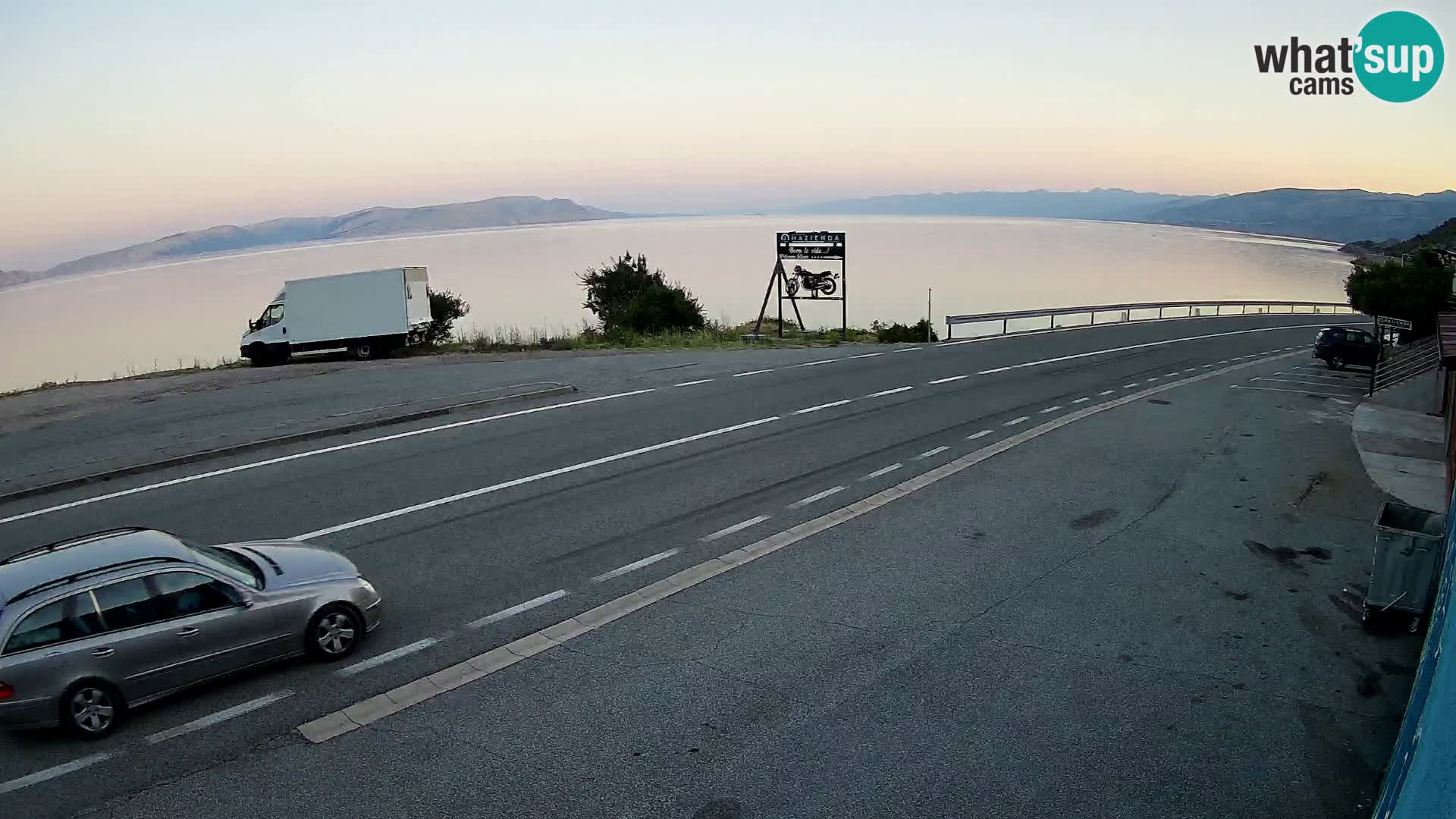 Webcam Adriatic highway D8 near SENJ – view to KRK island