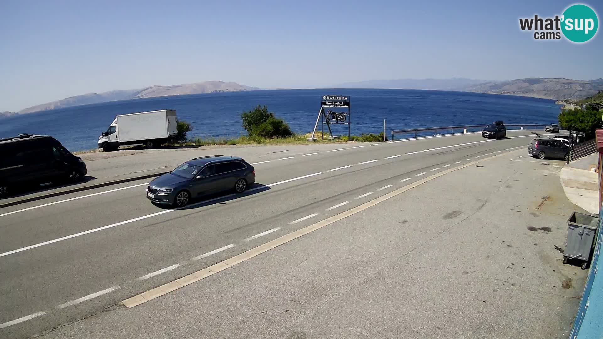 Webcam Adriatic highway D8 near SENJ – view to KRK island