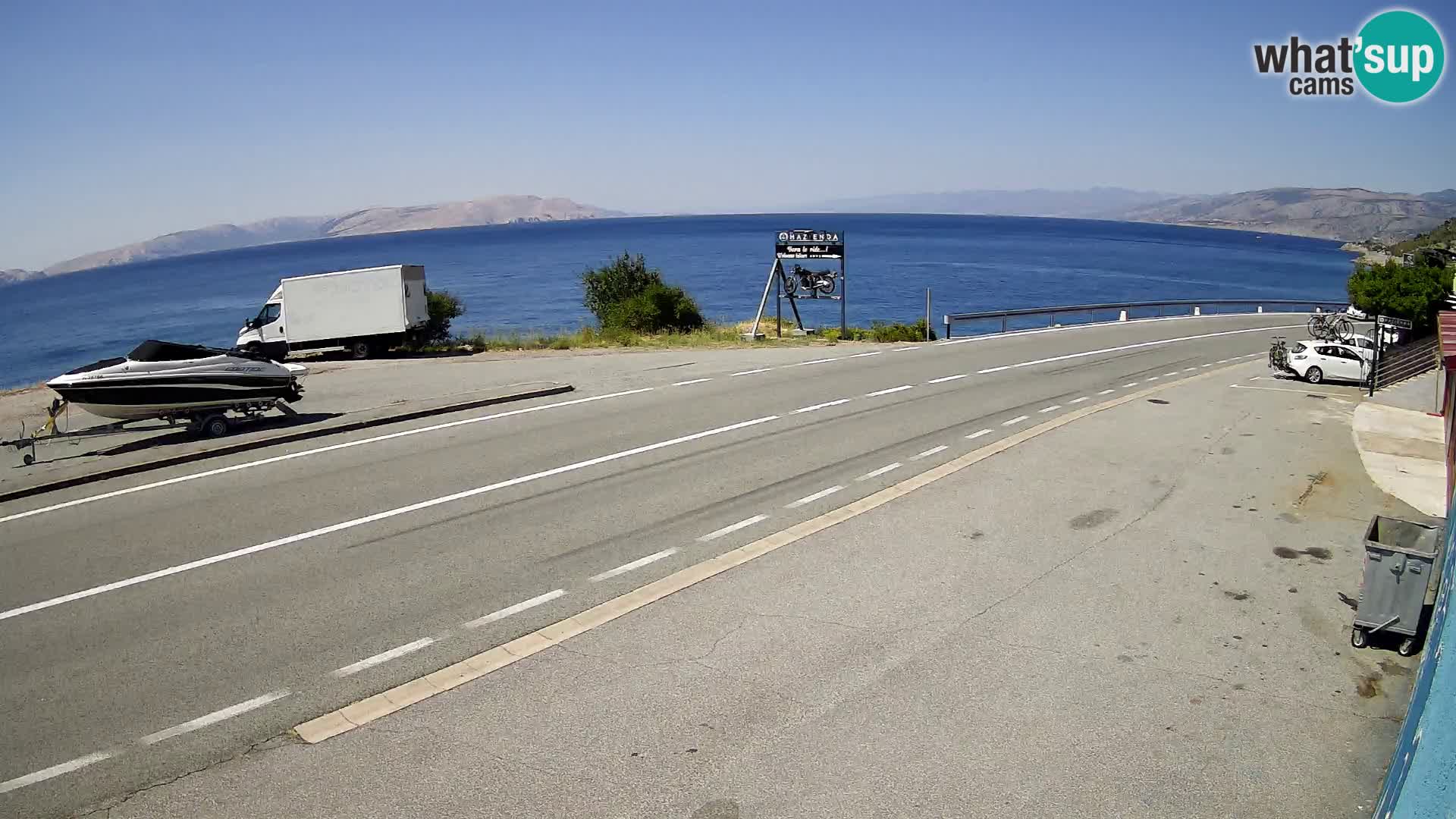 Webcam autoroute Adriatique D8 près de SENJ – vue sur l’île de KRK
