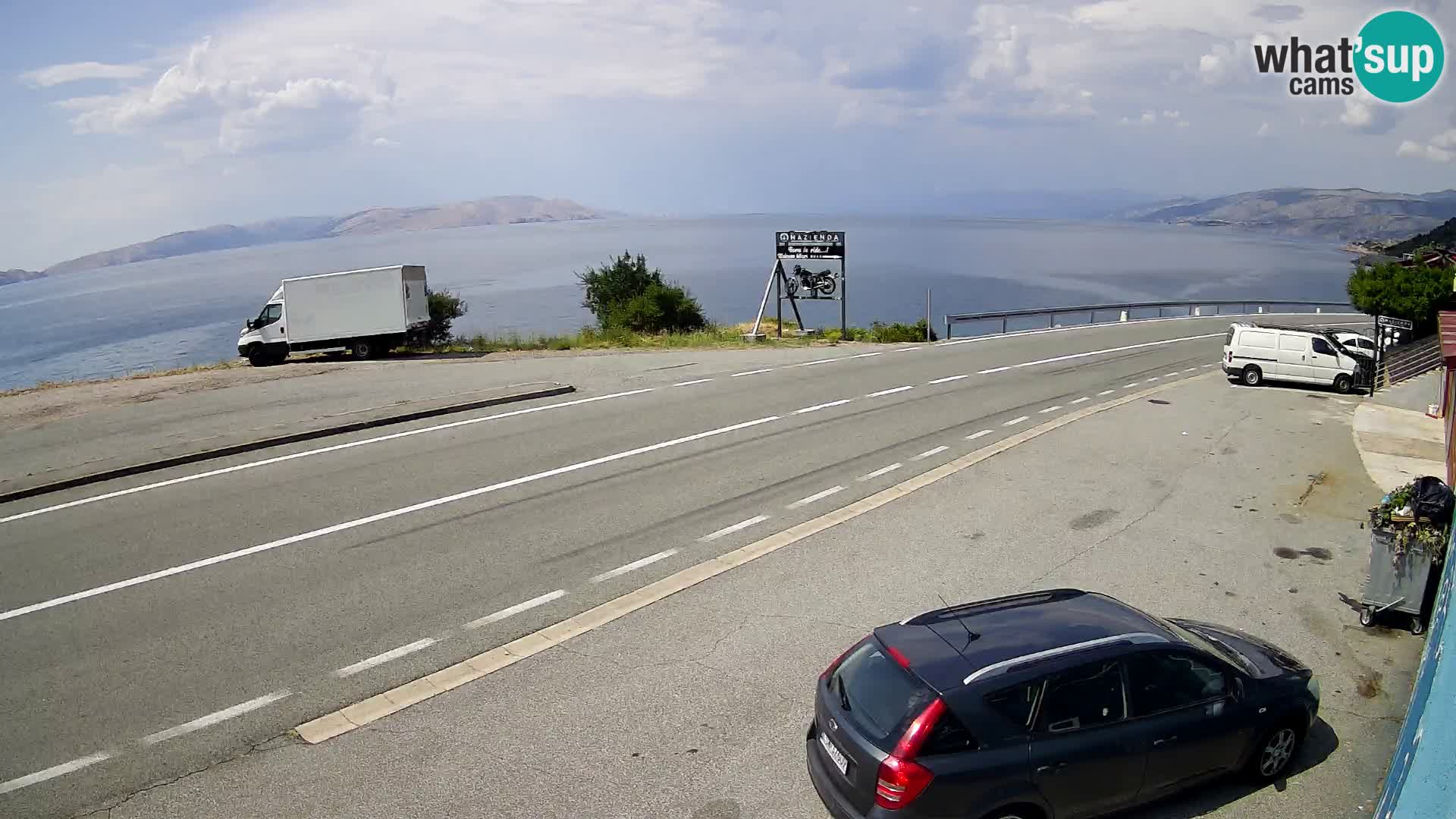 Webcam Adriatic highway D8 near SENJ – view to KRK island