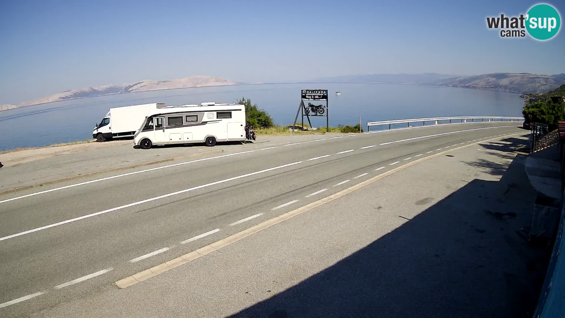 Webcam autopista adriática D8 cerca de SENJ – vista de la isla de KRK