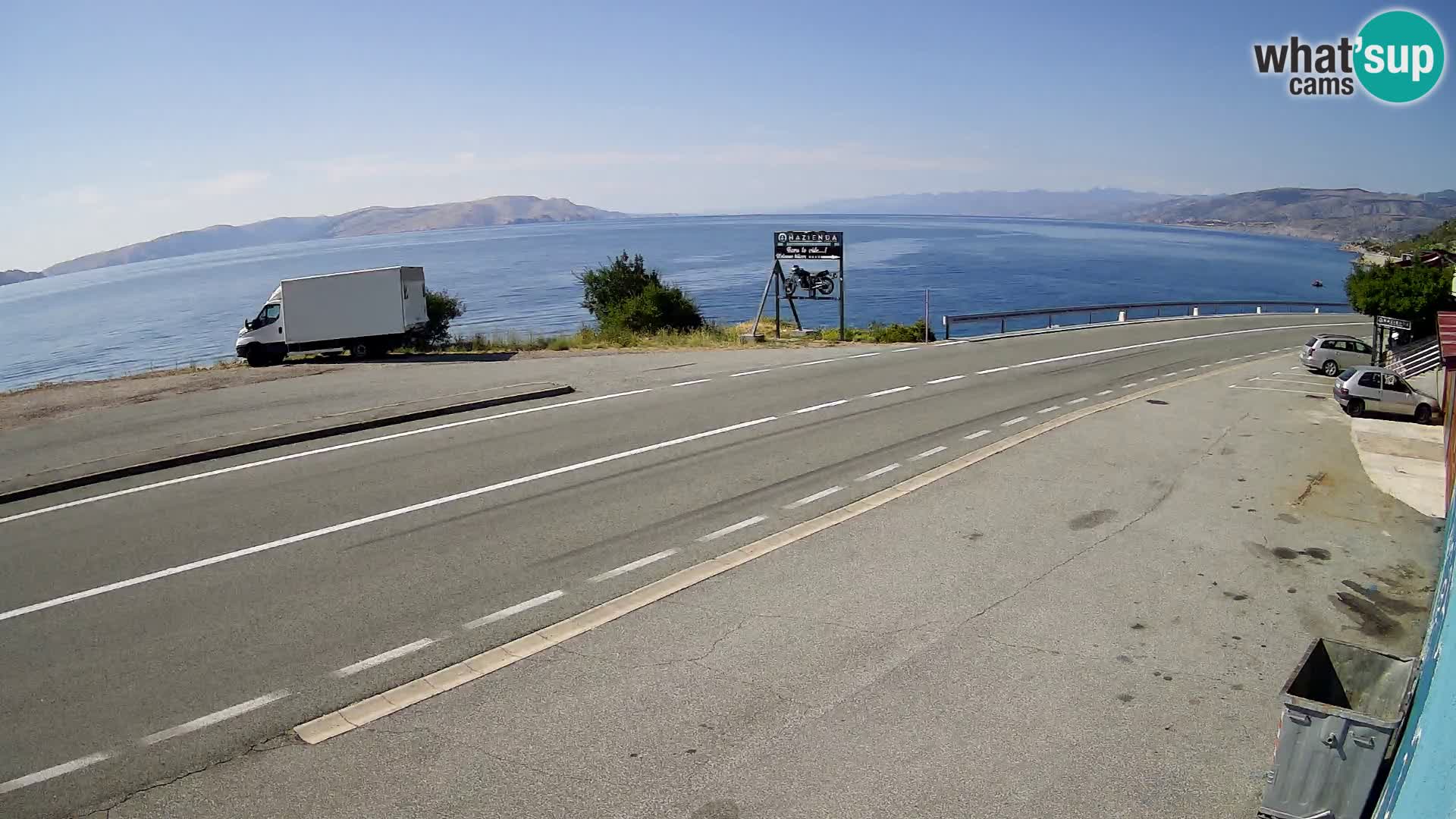 Webcam Adria-Autobahn D8 bei SENJ – Blick auf die Insel KRK