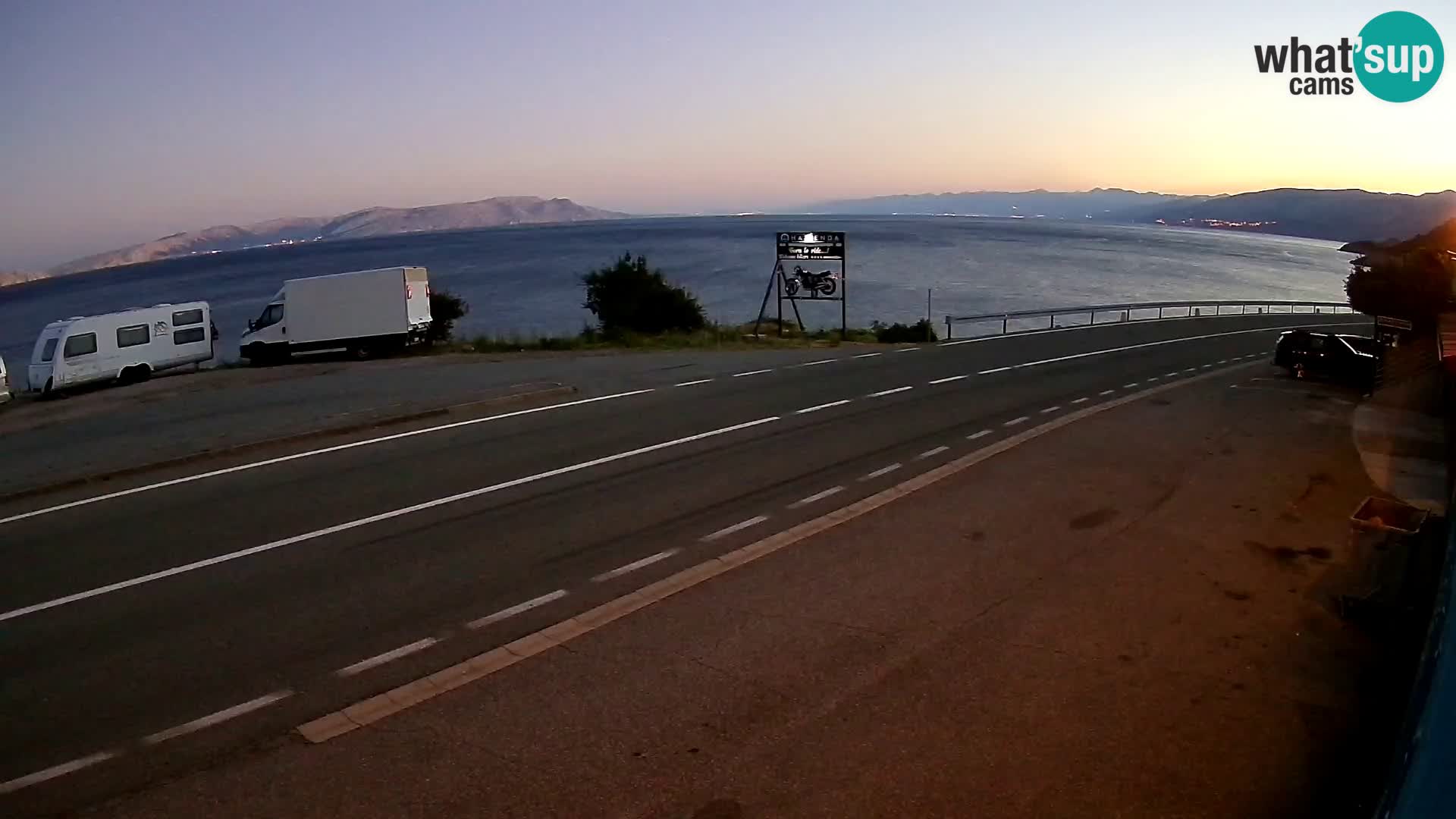 Webcam Adriatic highway D8 near SENJ – view to KRK island