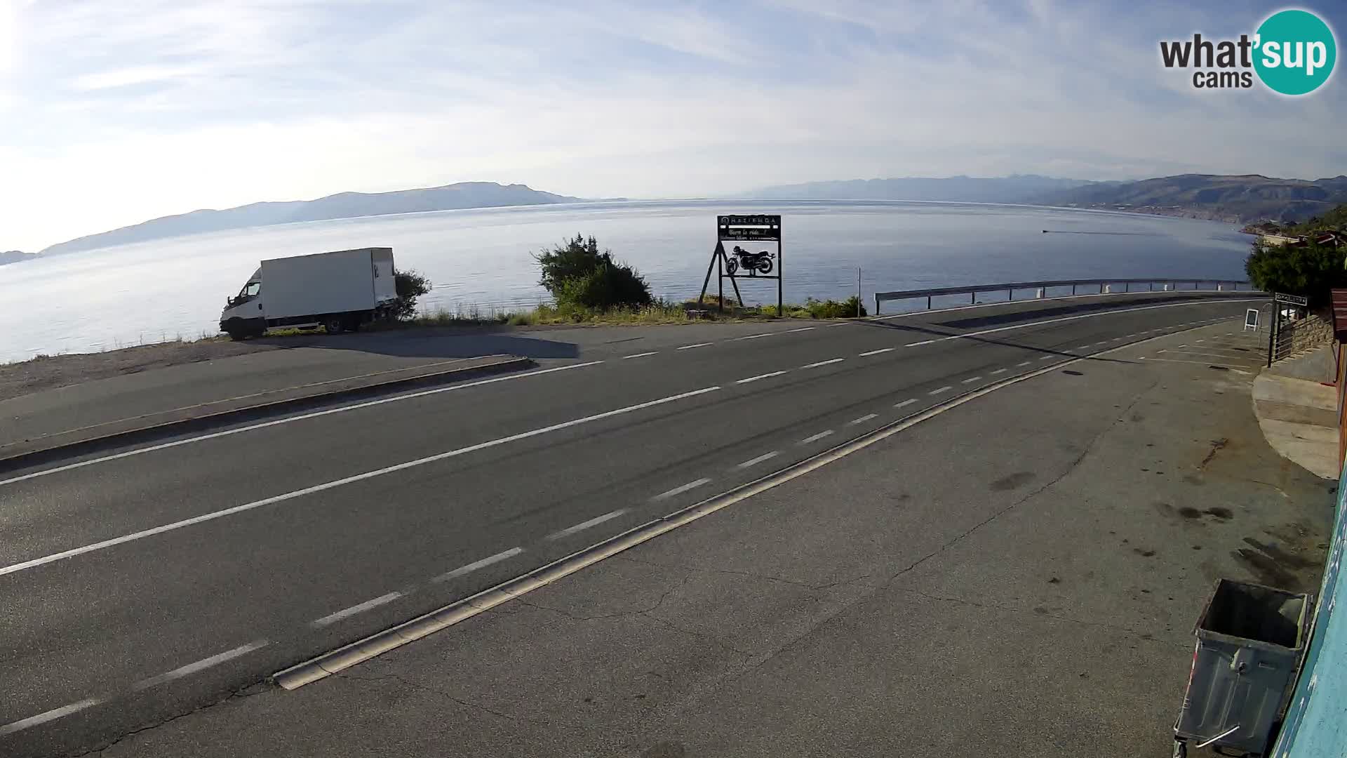 Webcam Adriatic highway D8 near SENJ – view to KRK island