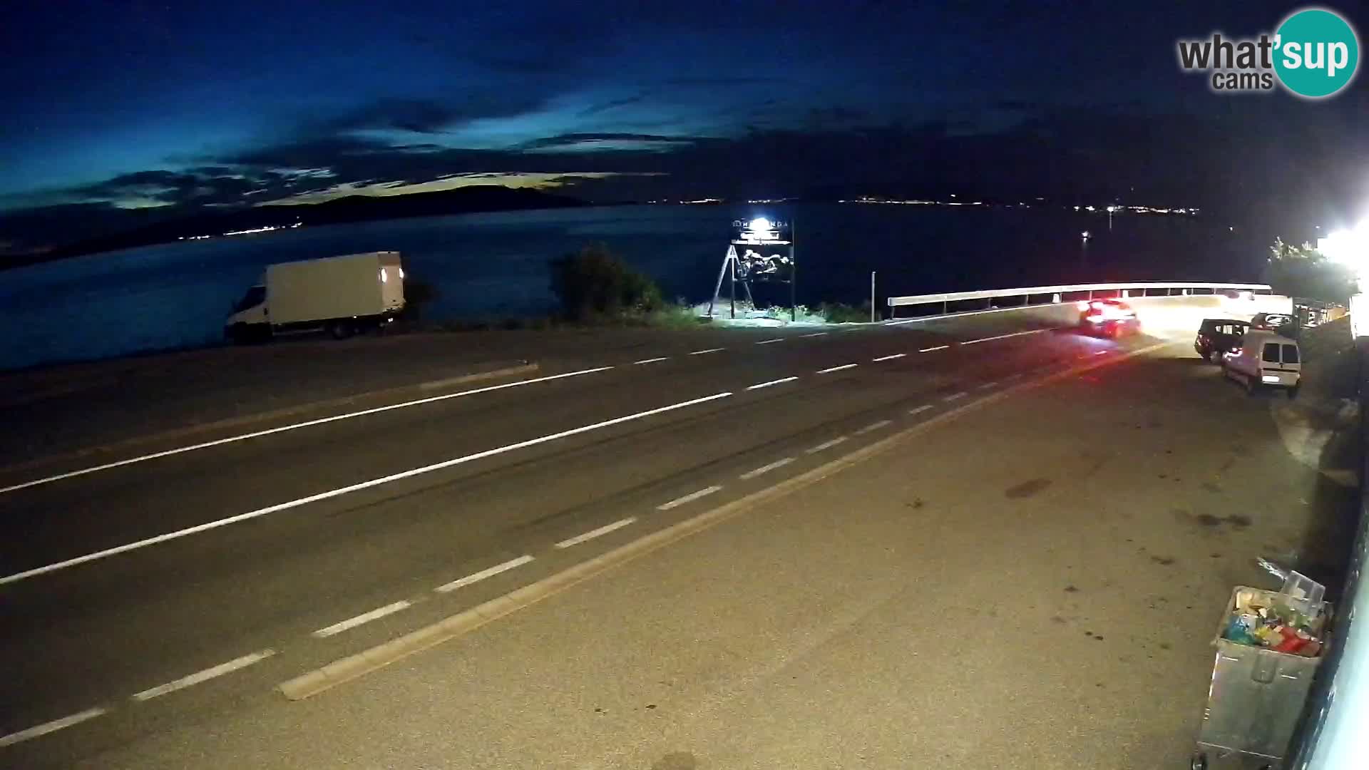 Webcam Adriatic highway D8 near SENJ – view to KRK island