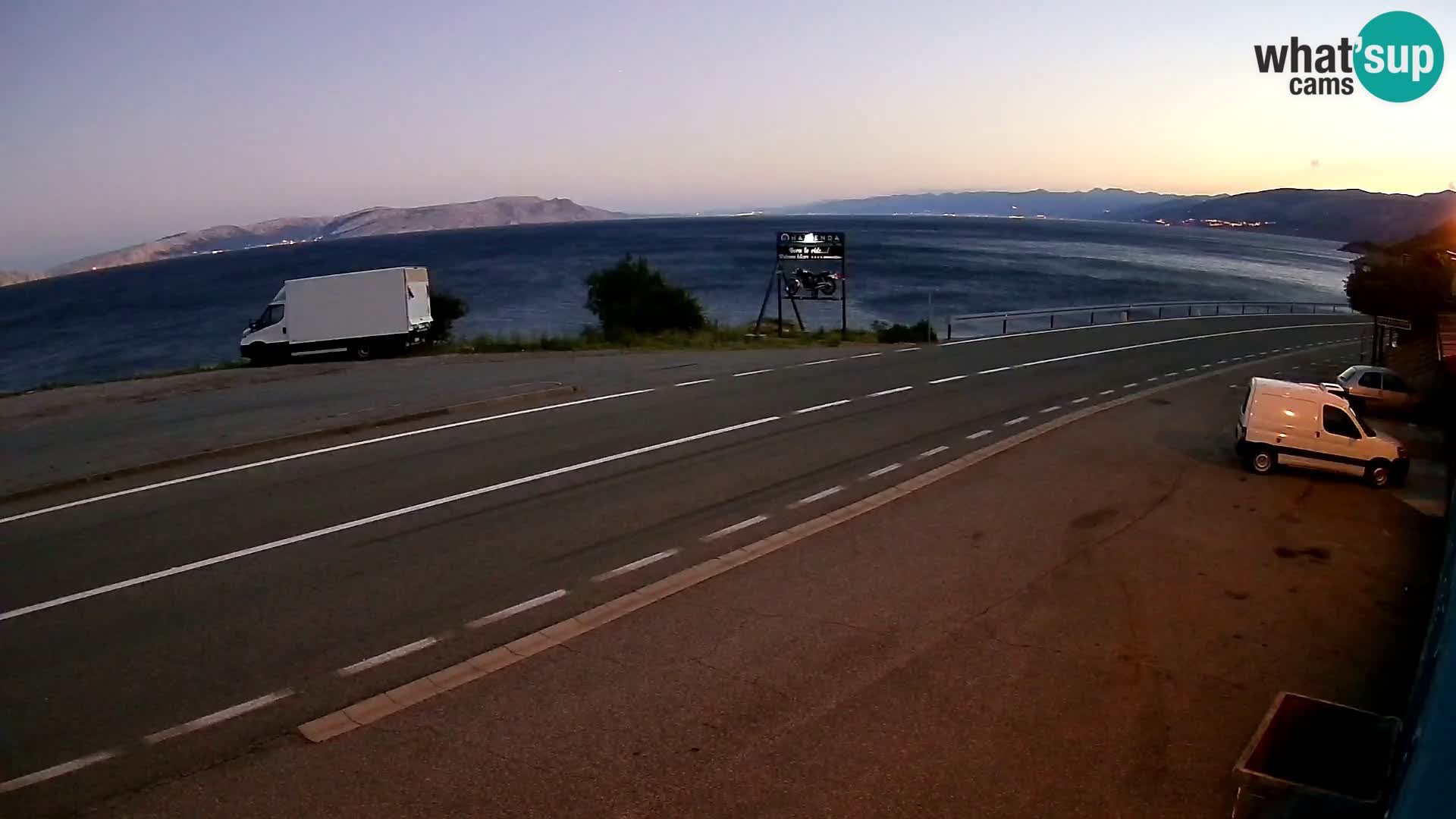 Webcam Adriatic highway D8 near SENJ – view to KRK island