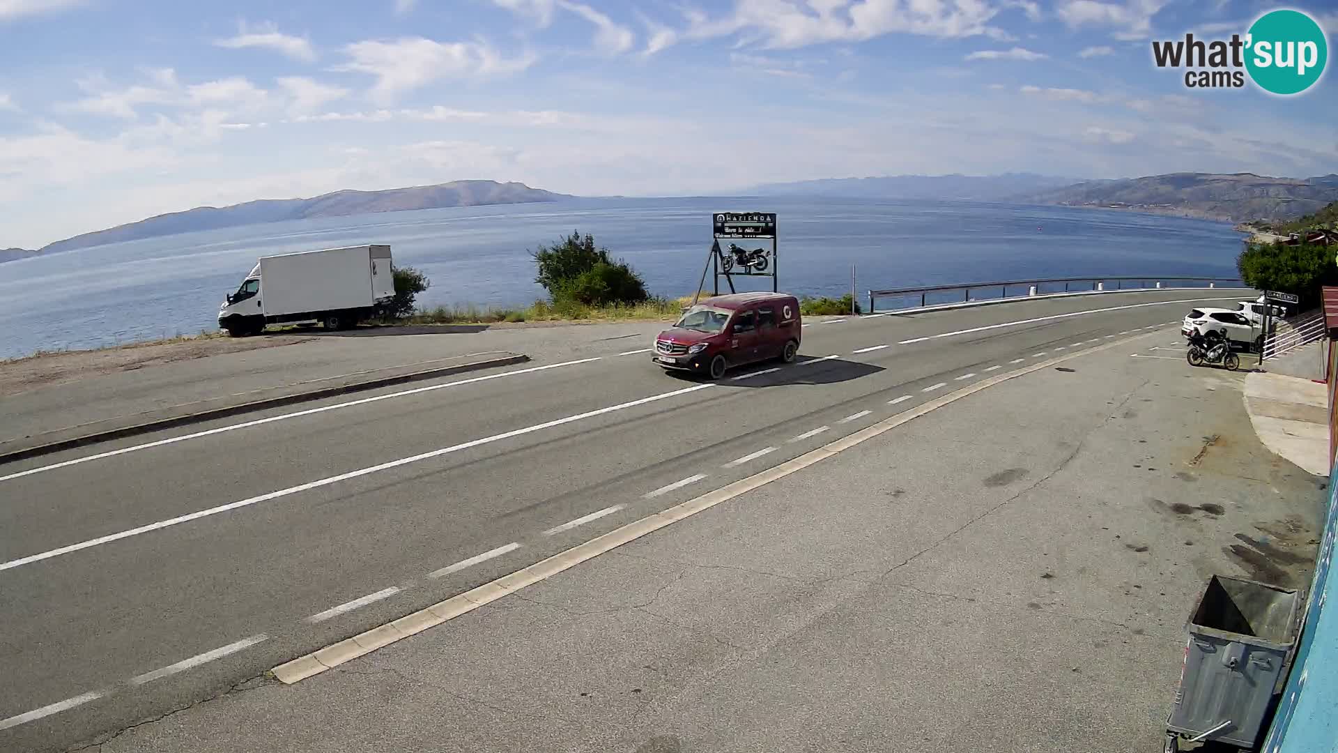 Webcam Adriatic highway D8 near SENJ – view to KRK island