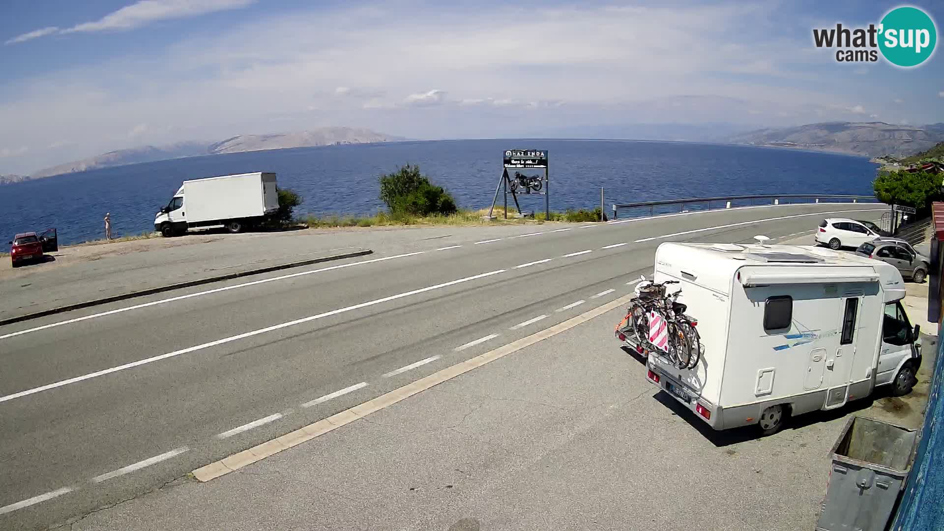 Webcam autopista adriática D8 cerca de SENJ – vista de la isla de KRK