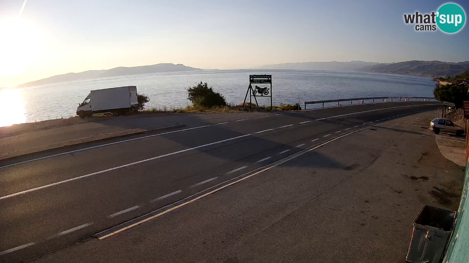 Webcam Adriatic highway D8 near SENJ – view to KRK island