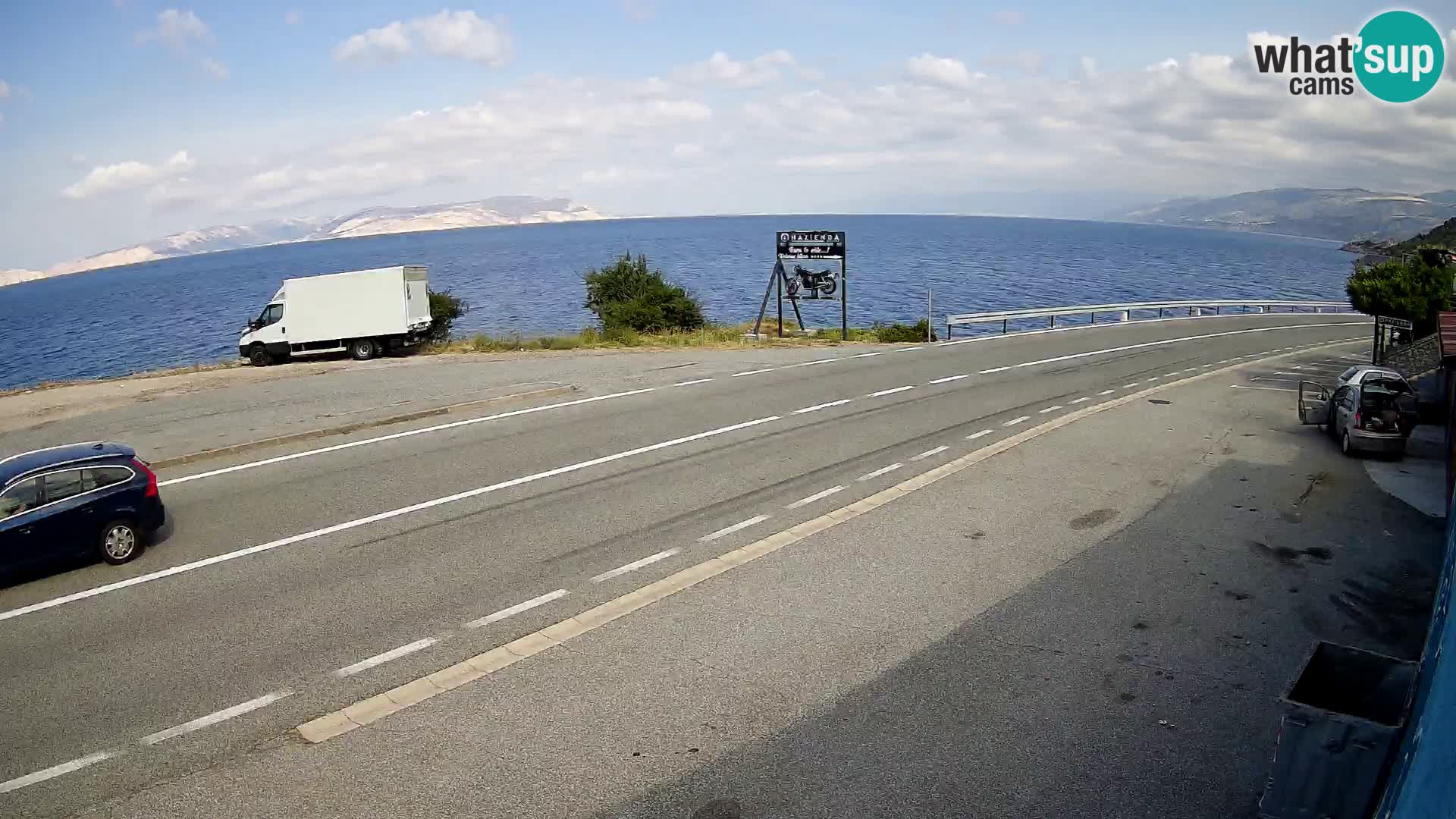 Webcam autopista adriática D8 cerca de SENJ – vista de la isla de KRK
