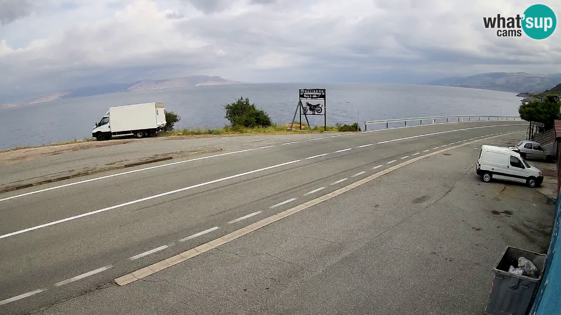 Webcam Adria-Autobahn D8 bei SENJ – Blick auf die Insel KRK