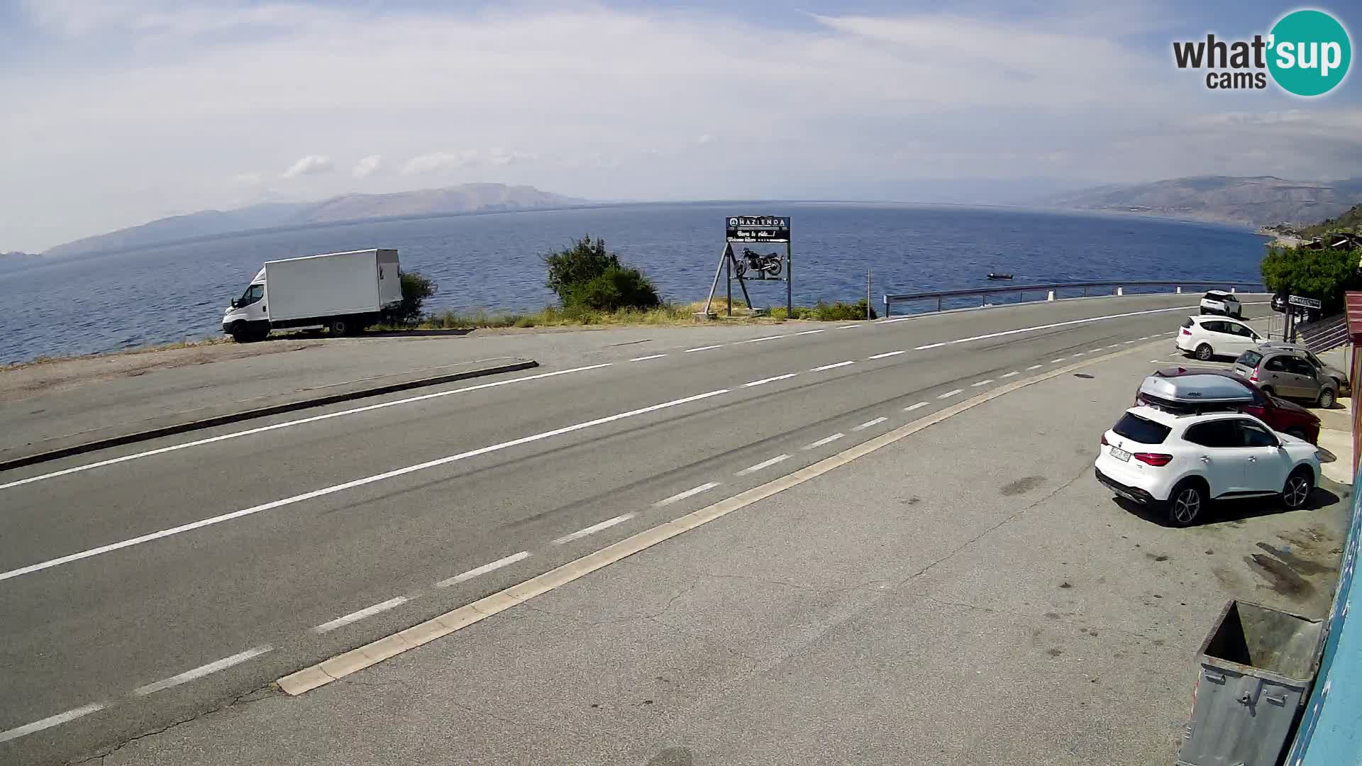 Webcam Adriatic highway D8 near SENJ – view to KRK island