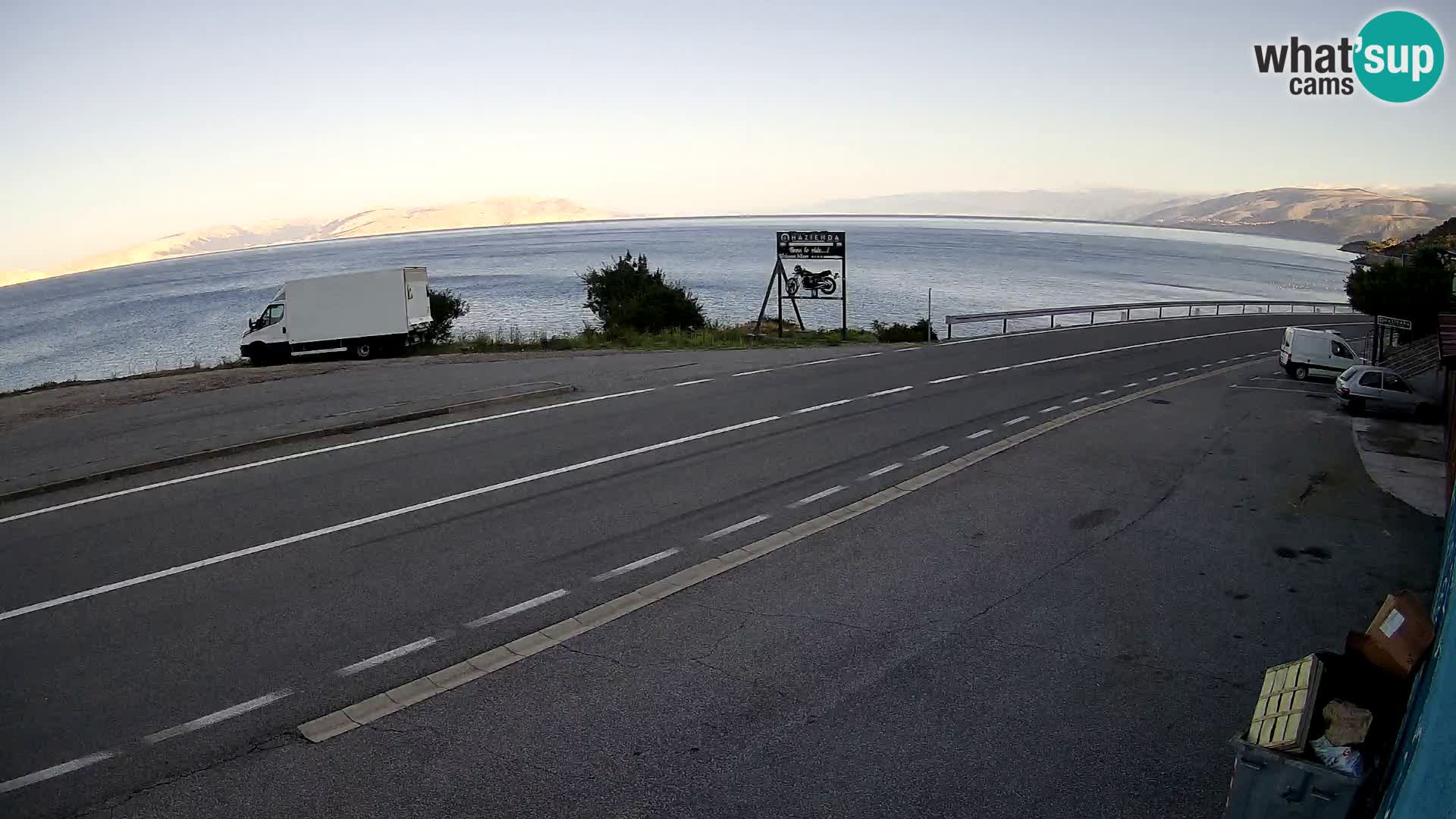 Webcam Adriatic highway D8 near SENJ – view to KRK island