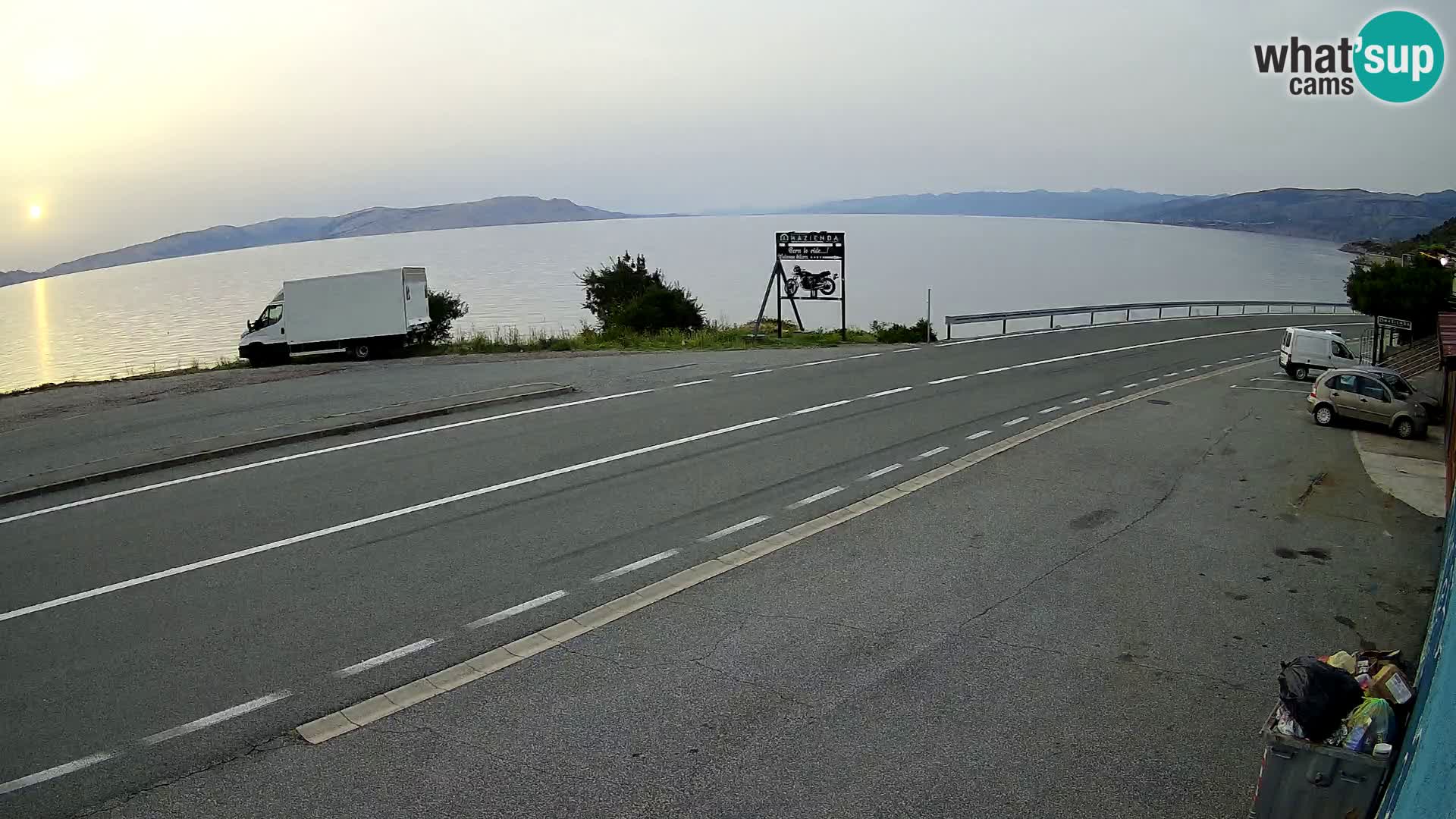 Webcam autoroute Adriatique D8 près de SENJ – vue sur l’île de KRK