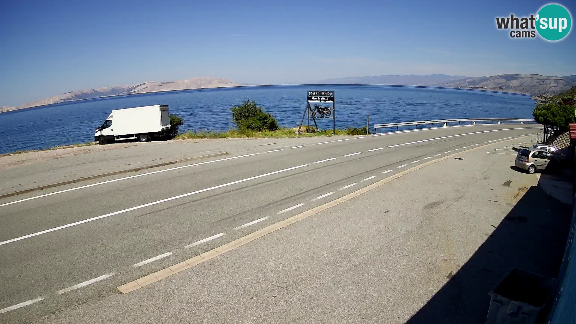 Webcam autopista adriática D8 cerca de SENJ – vista de la isla de KRK