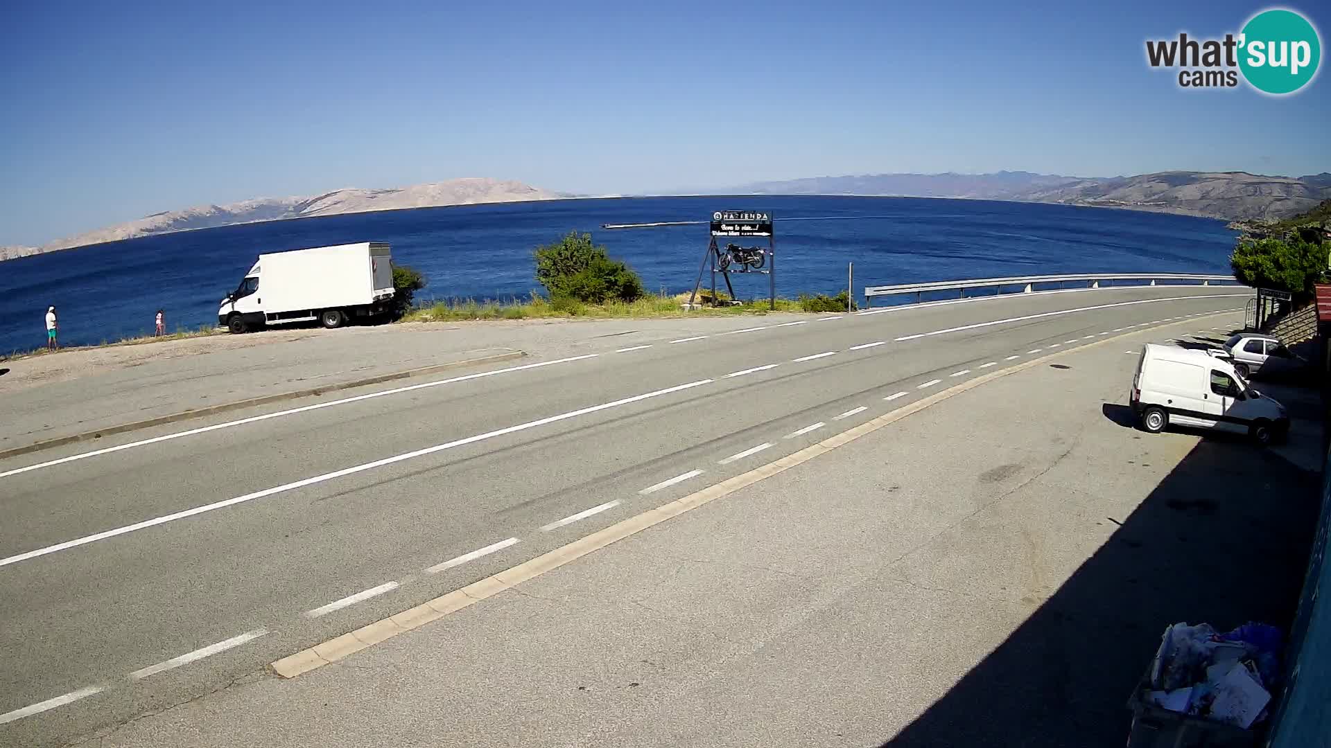 Webcam autopista adriática D8 cerca de SENJ – vista de la isla de KRK