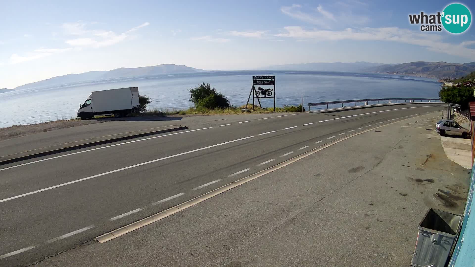 Webcam autoroute Adriatique D8 près de SENJ – vue sur l’île de KRK