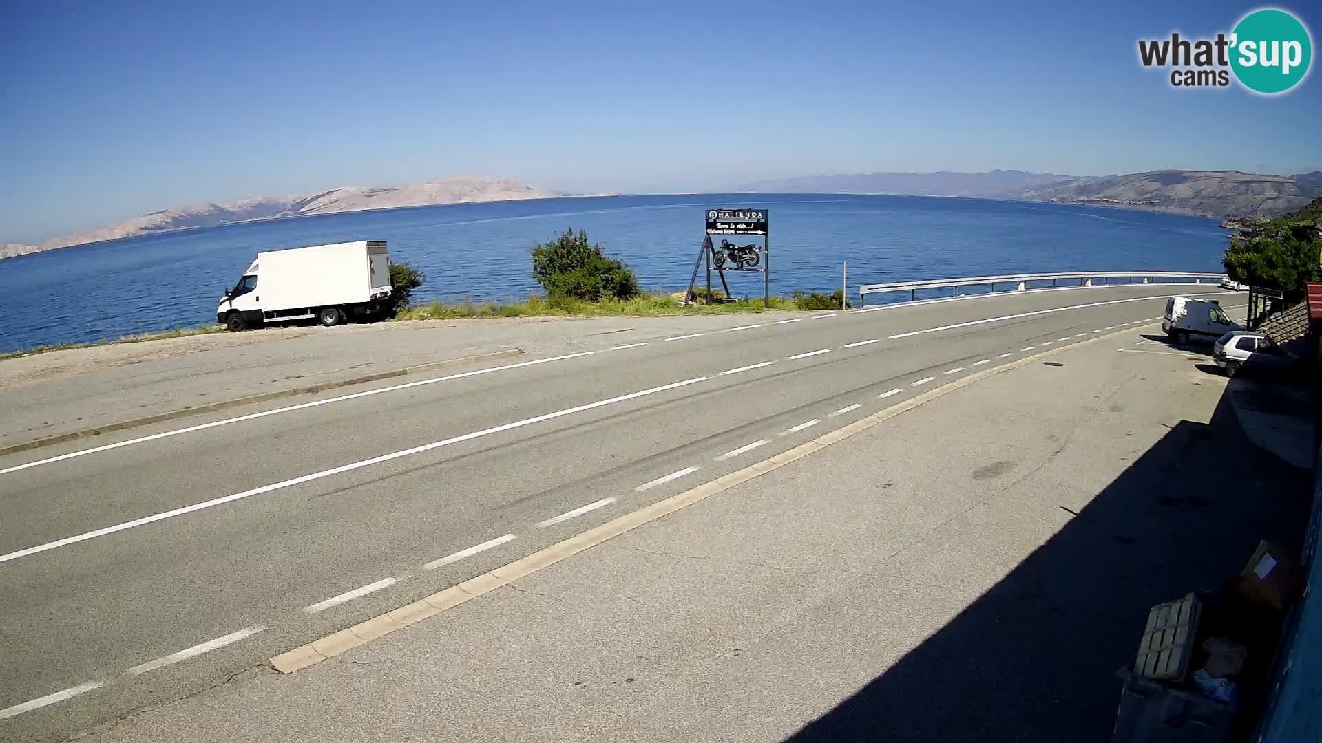 Webcam autopista adriática D8 cerca de SENJ – vista de la isla de KRK