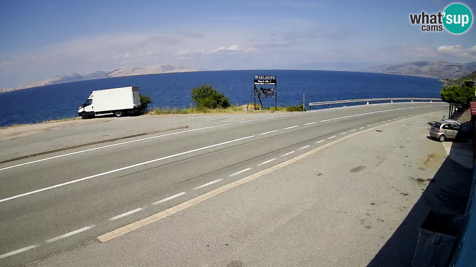 Webcam Adriatic highway D8 near SENJ – view to KRK island