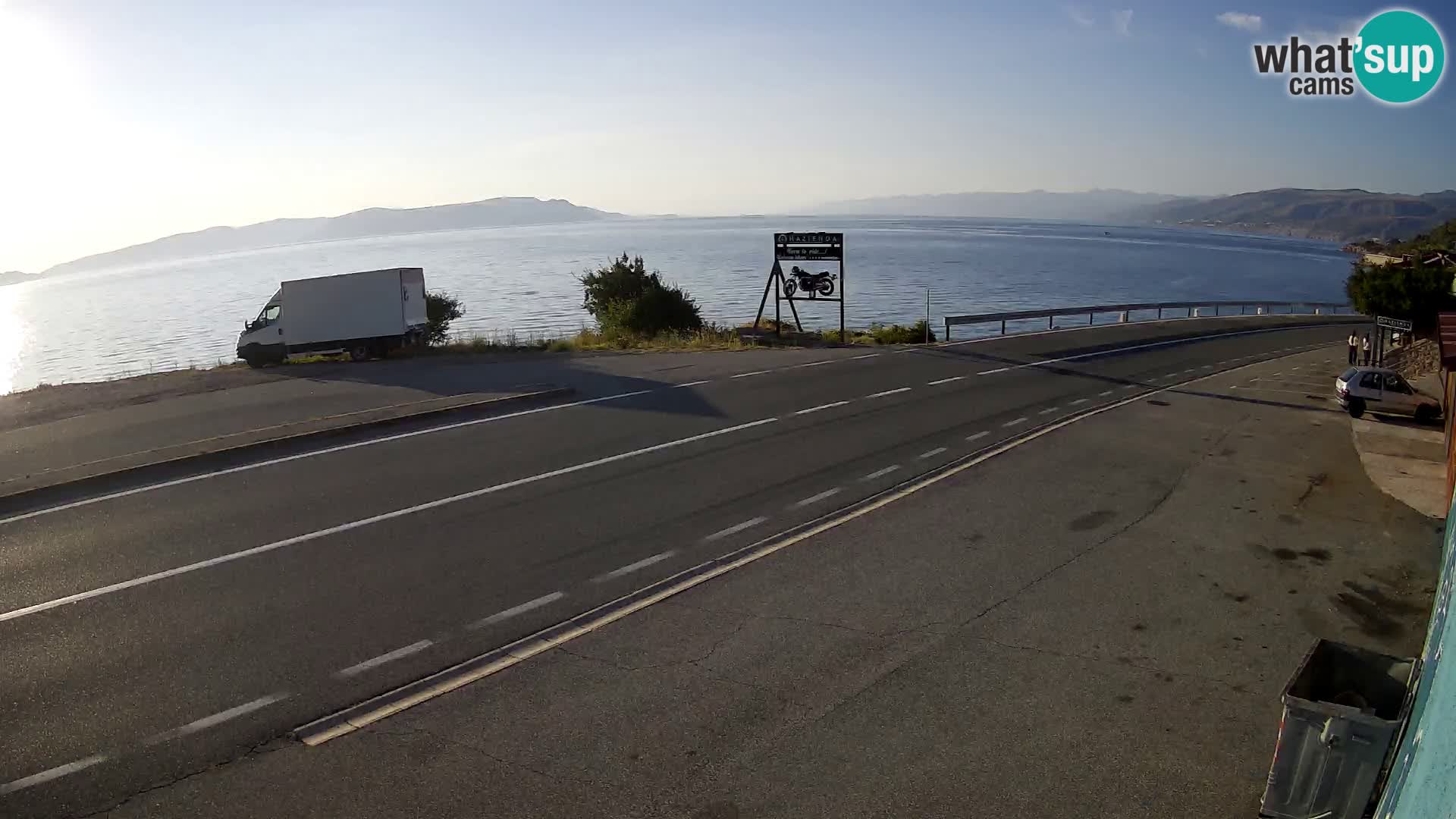 Webcam Adriatic highway D8 near SENJ – view to KRK island