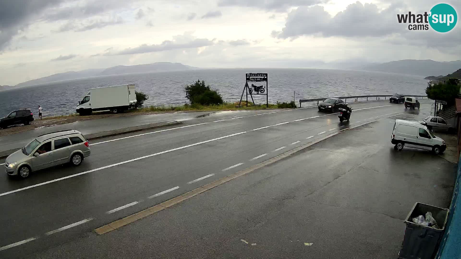 Webcam Adriatic highway D8 near SENJ – view to KRK island