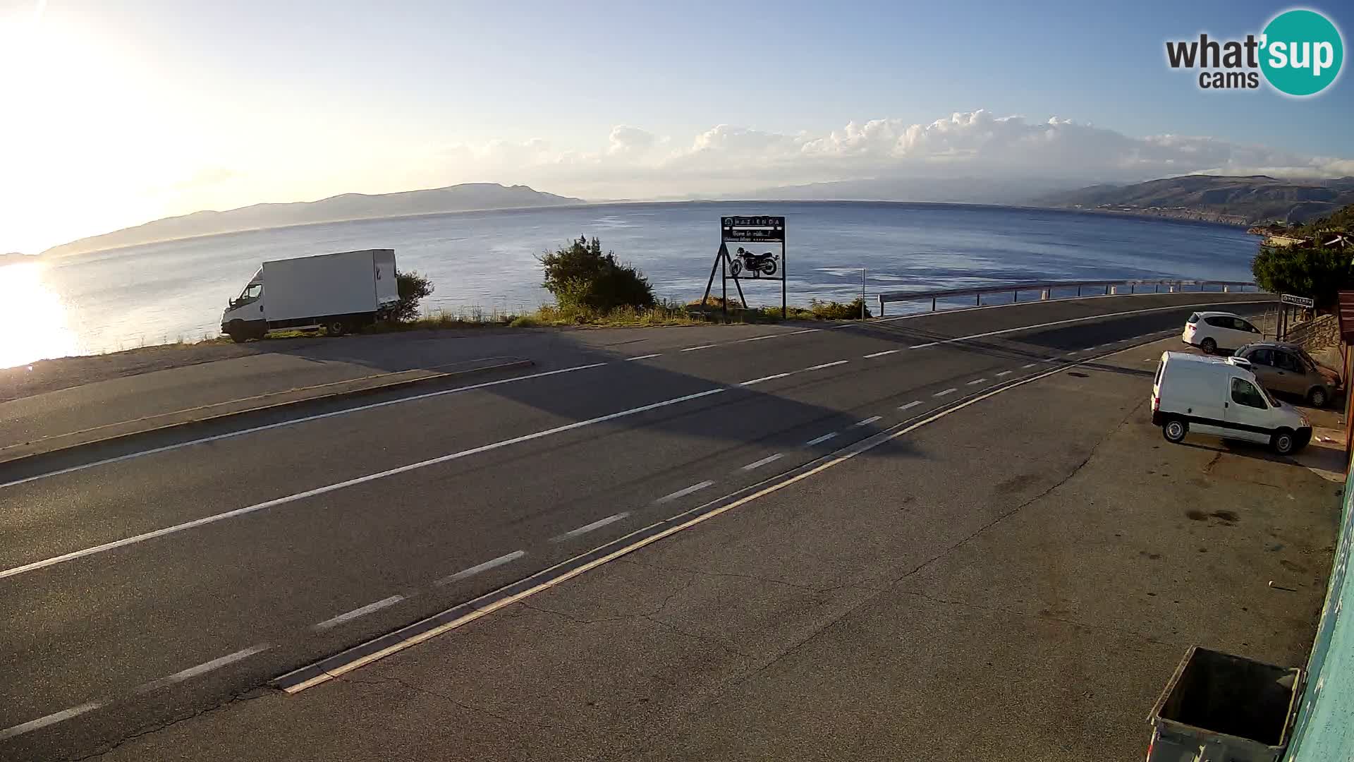 Webcam Adriatic highway D8 near SENJ – view to KRK island