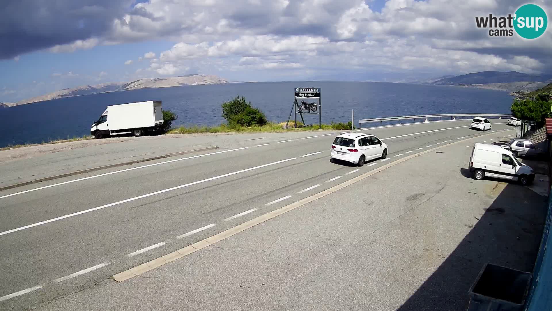 Webcam Adria-Autobahn D8 bei SENJ – Blick auf die Insel KRK