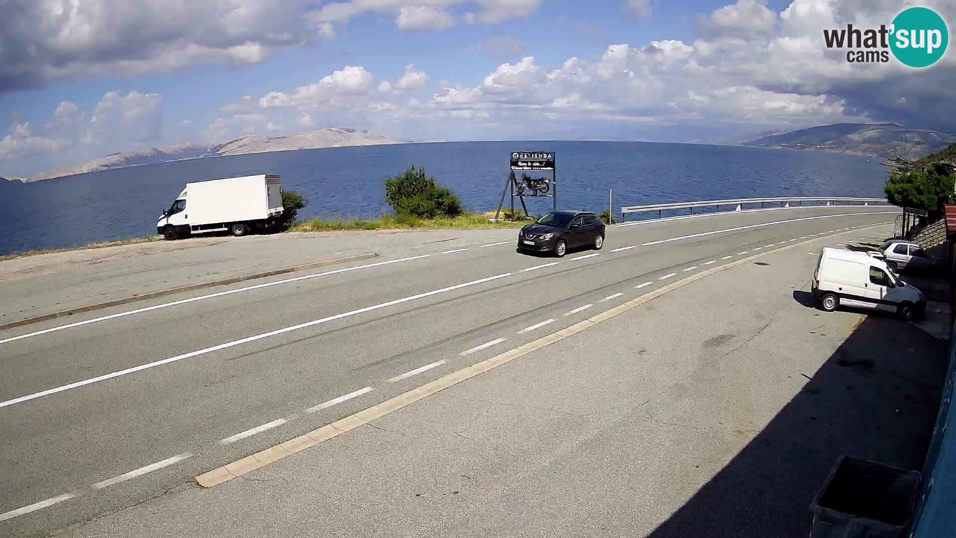 Webcam Adriatic highway D8 near SENJ – view to KRK island