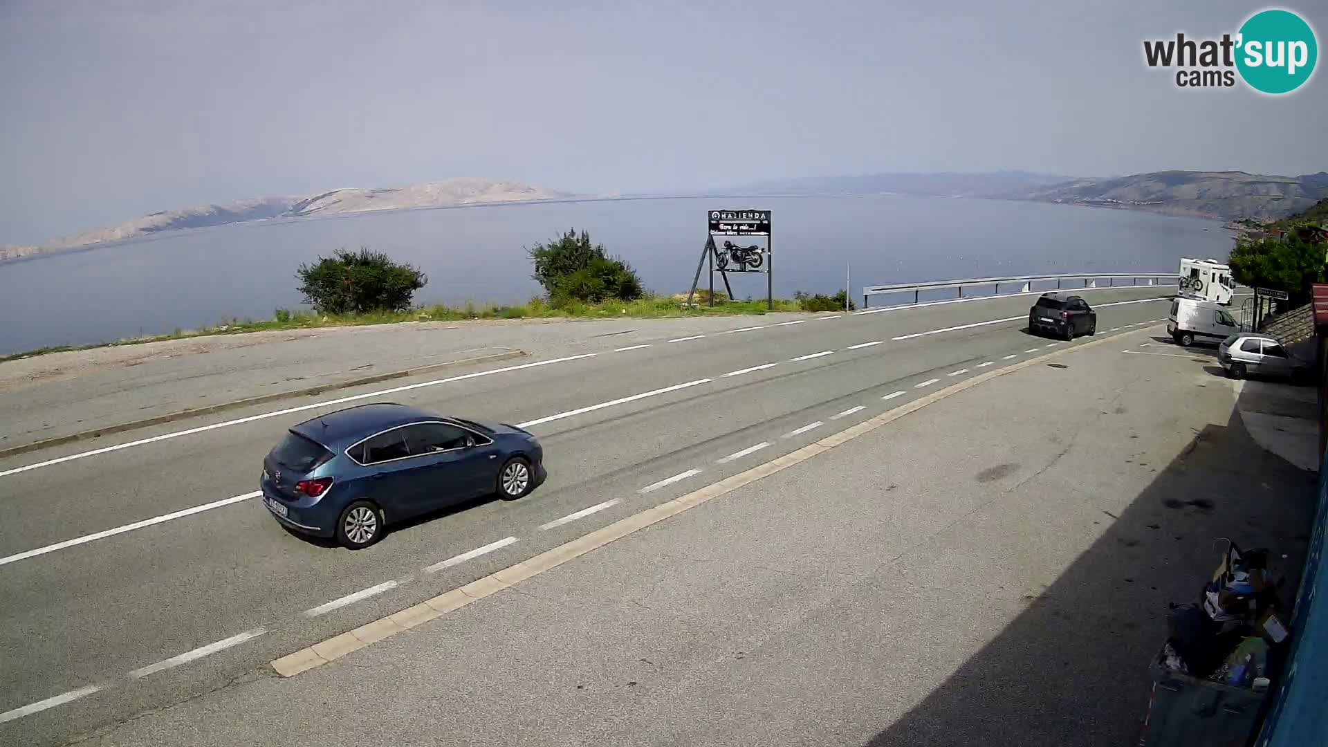 Webcam Adria-Autobahn D8 bei SENJ – Blick auf die Insel KRK