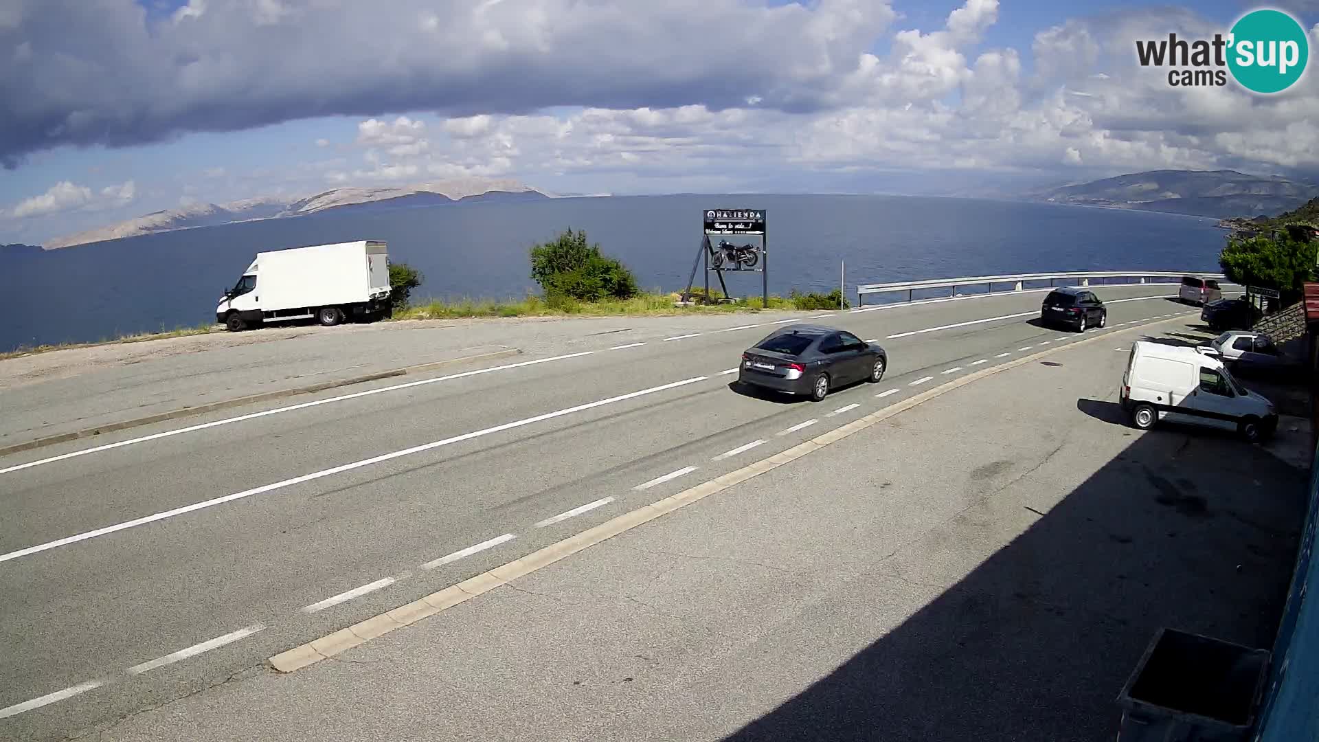 Webcam Adriatic highway D8 near SENJ – view to KRK island