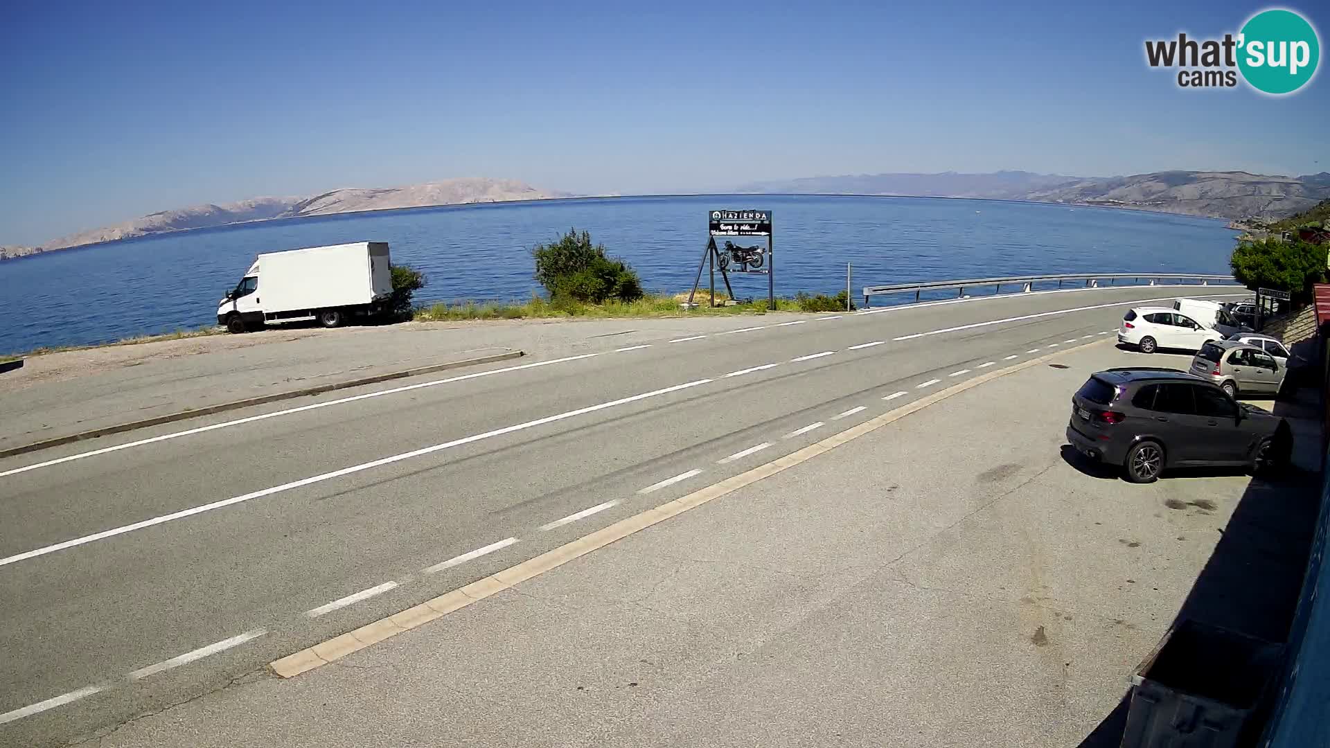 Webcam Adriatic highway D8 near SENJ – view to KRK island