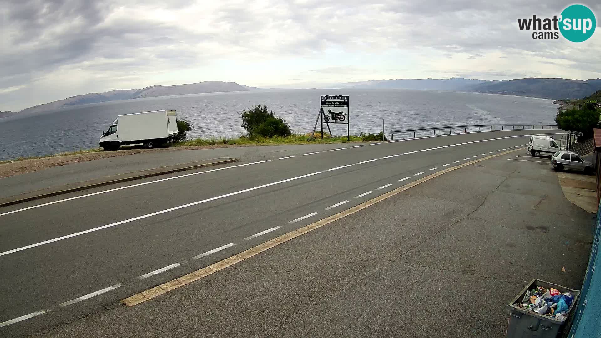 Webcam autoroute Adriatique D8 près de SENJ – vue sur l’île de KRK