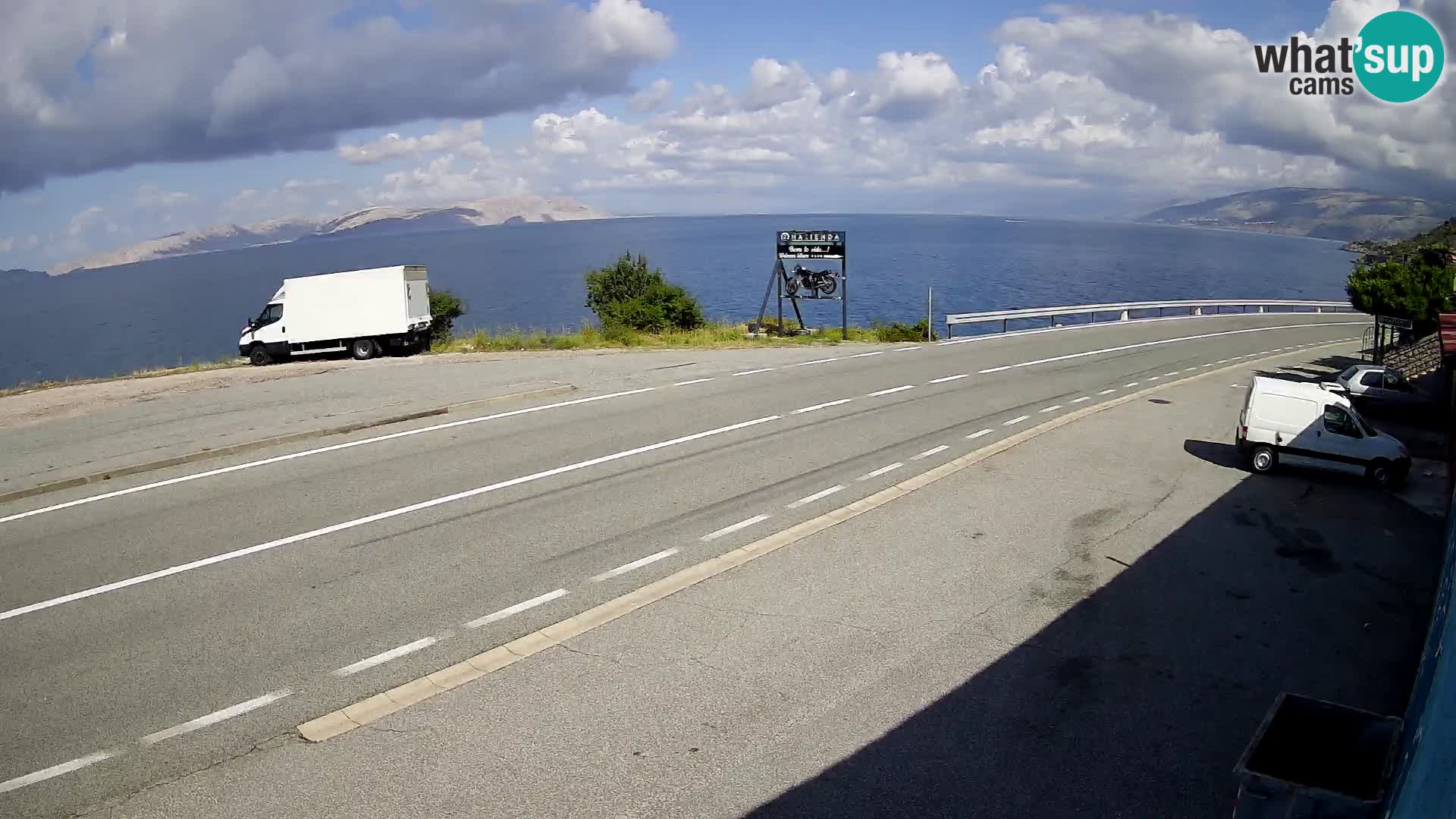 Webcam autopista adriática D8 cerca de SENJ – vista de la isla de KRK