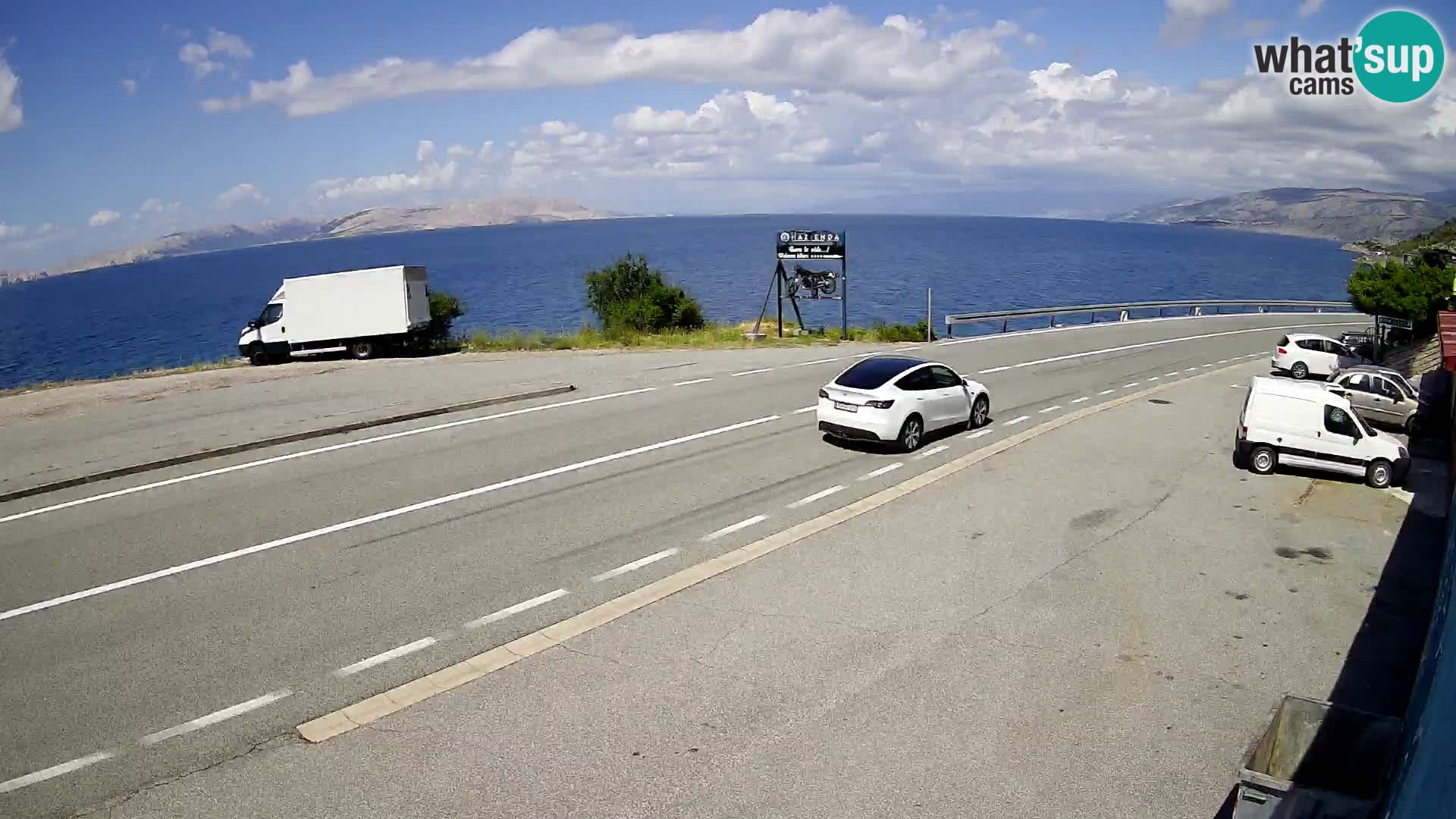 Webcam Adriatic highway D8 near SENJ – view to KRK island