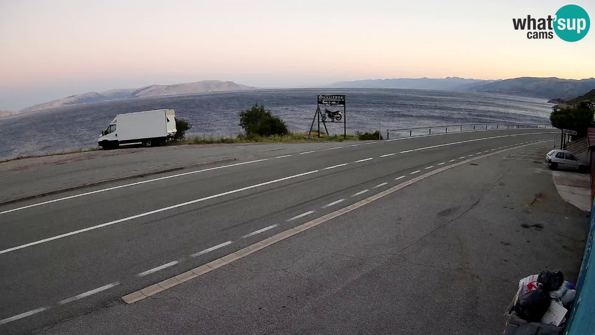 Webcam Adriatic highway D8 near SENJ – view to KRK island