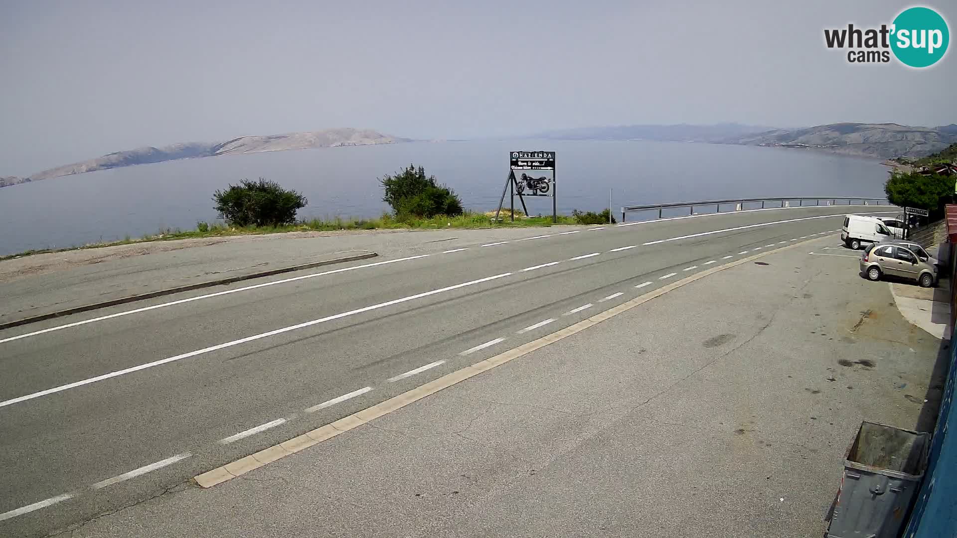 Webcam autopista adriática D8 cerca de SENJ – vista de la isla de KRK