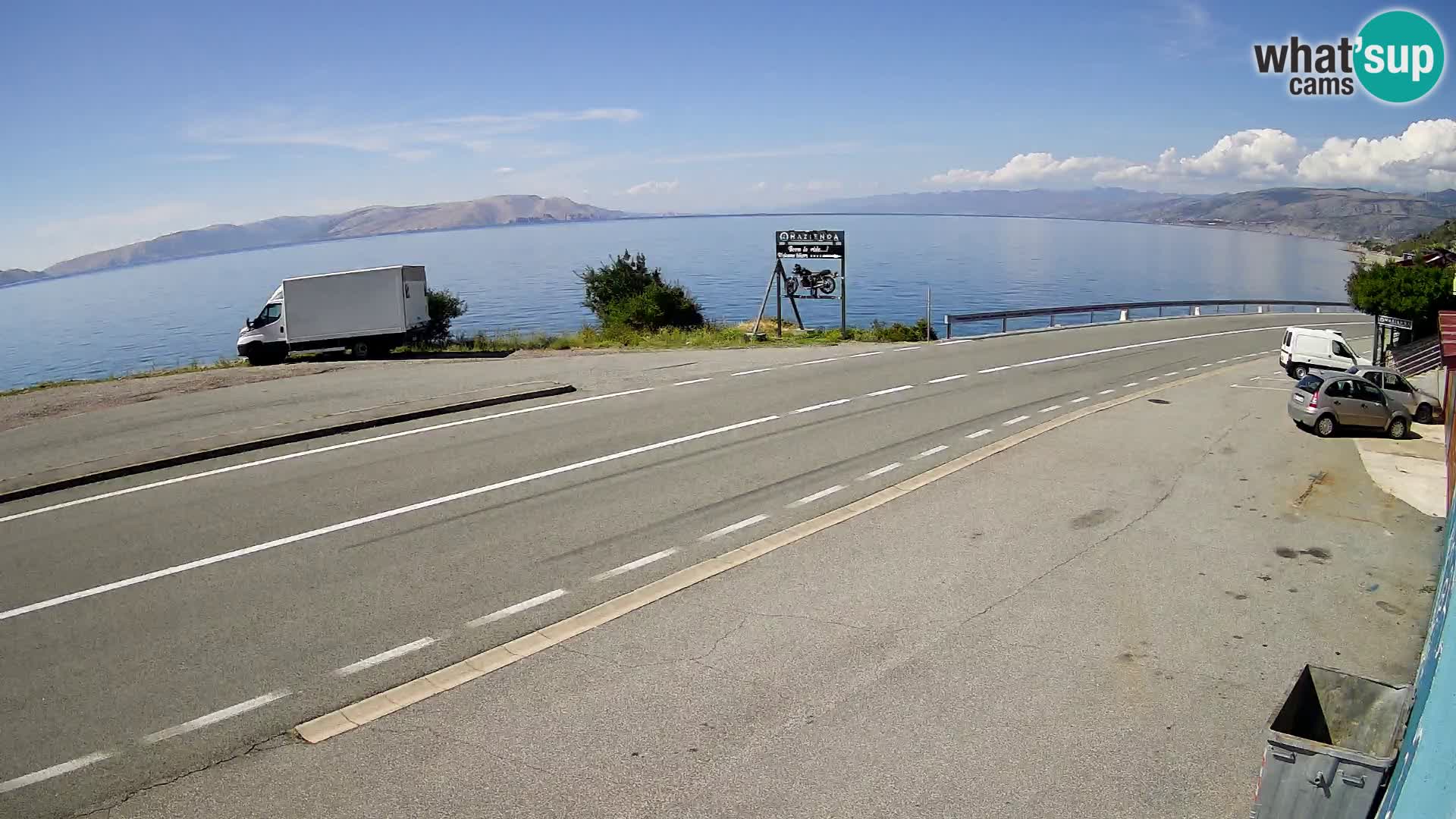 Webcam autoroute Adriatique D8 près de SENJ – vue sur l’île de KRK