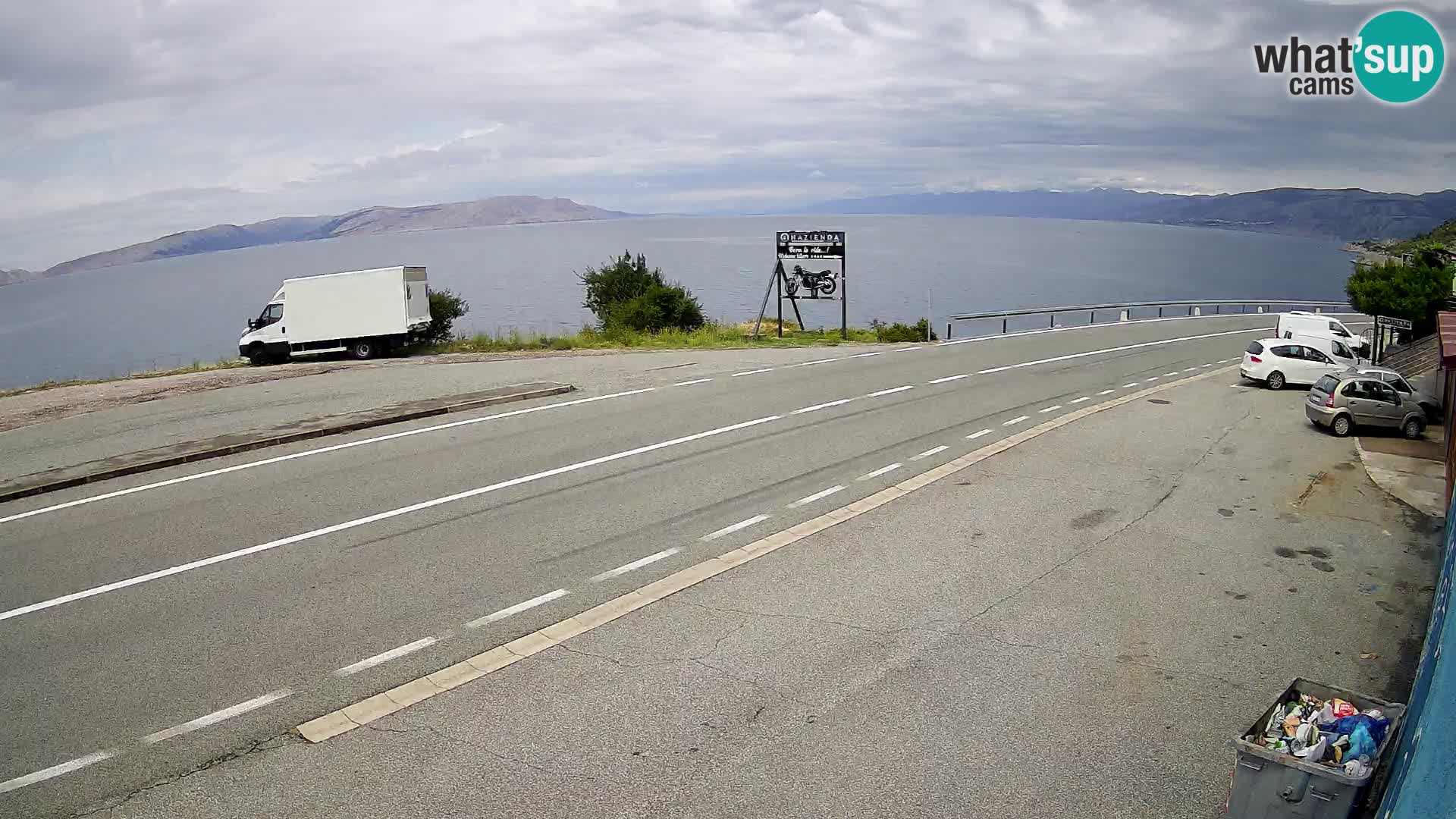 Webcam Adriatic highway D8 near SENJ – view to KRK island
