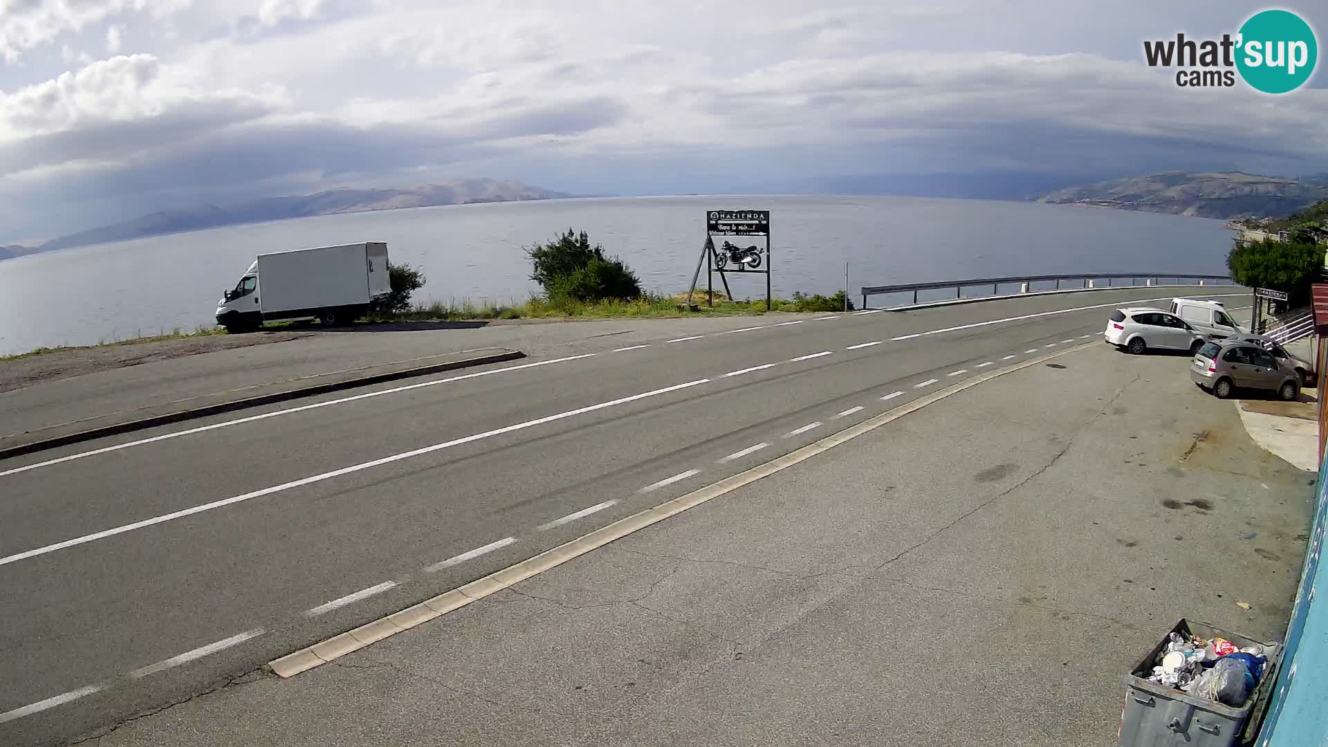 Webcam Adriatic highway D8 near SENJ – view to KRK island
