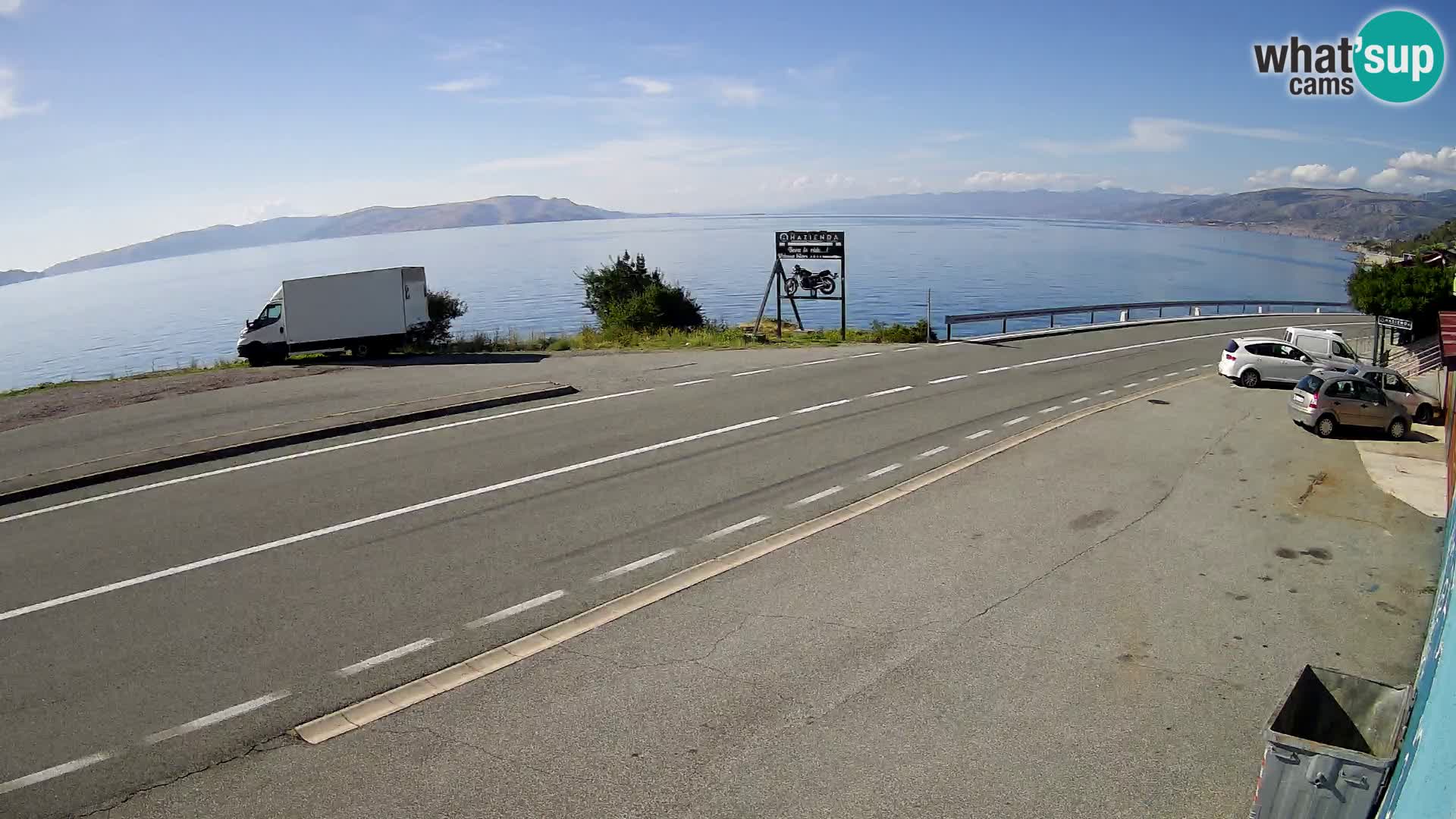 Webcam Adria-Autobahn D8 bei SENJ – Blick auf die Insel KRK