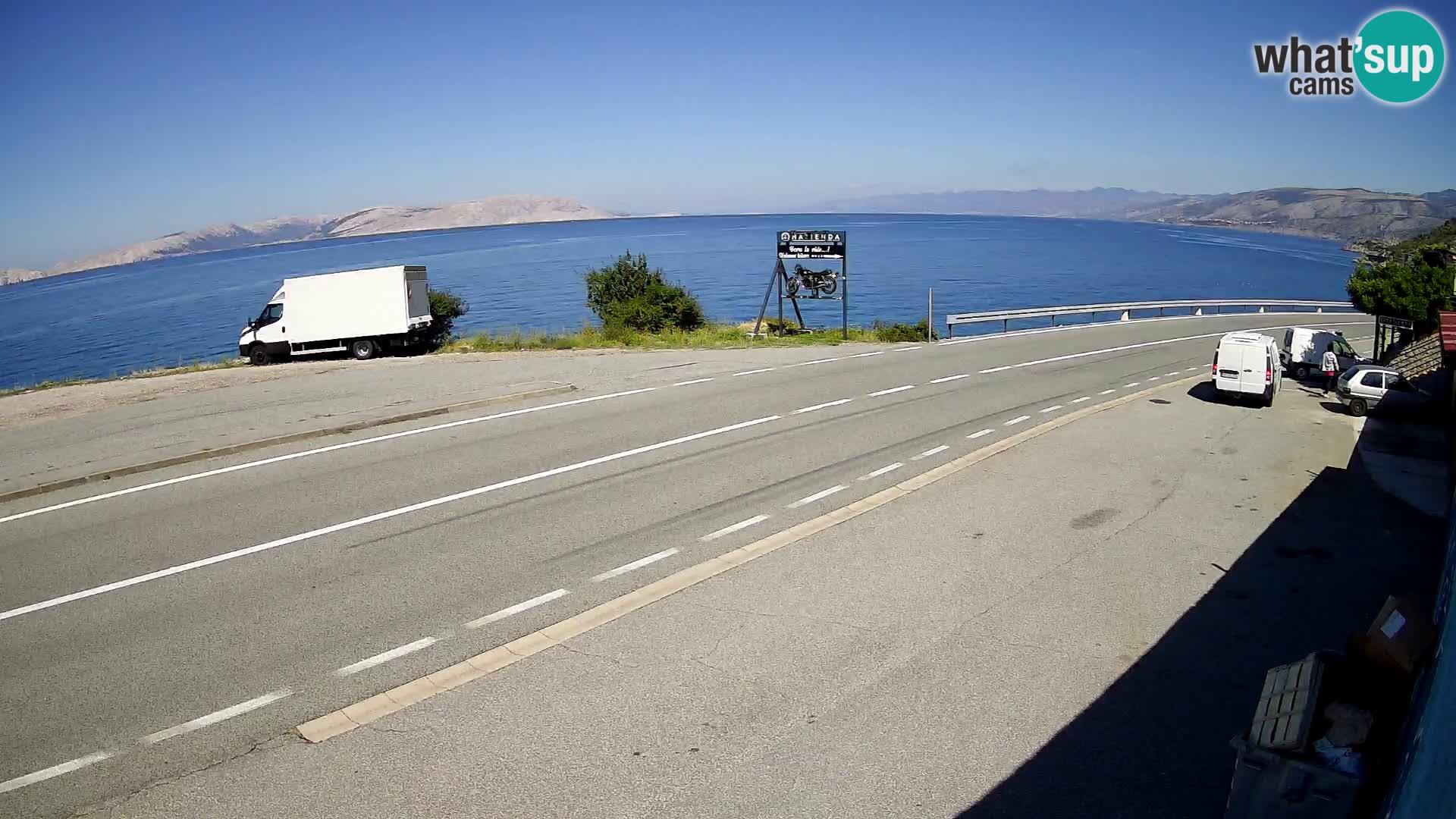 Webcam Adriatic highway D8 near SENJ – view to KRK island